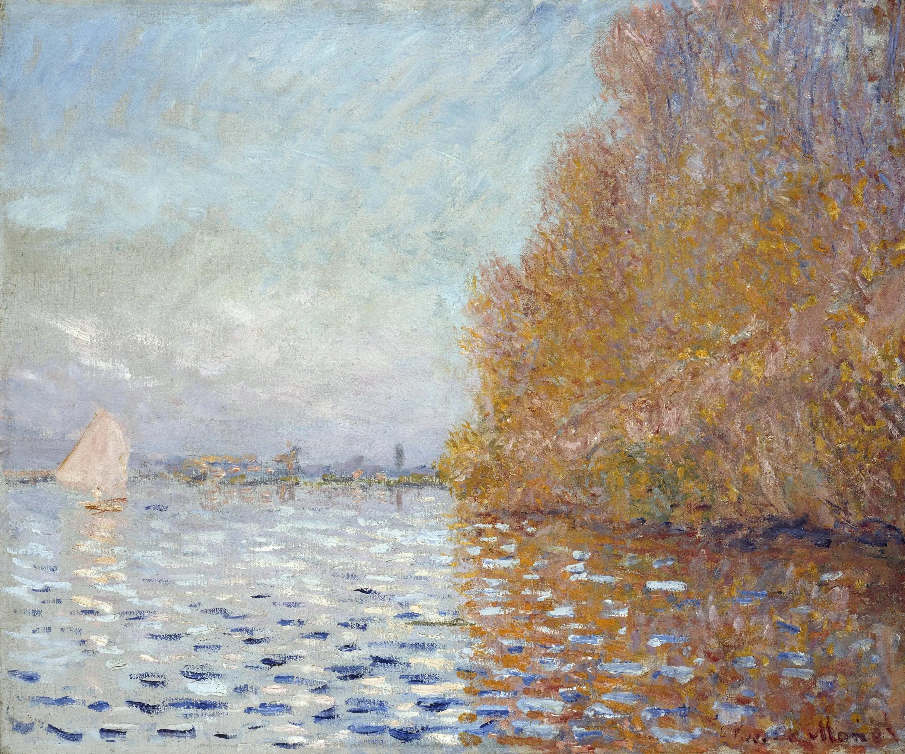 The Basin of Argenteuil with a Sailboat