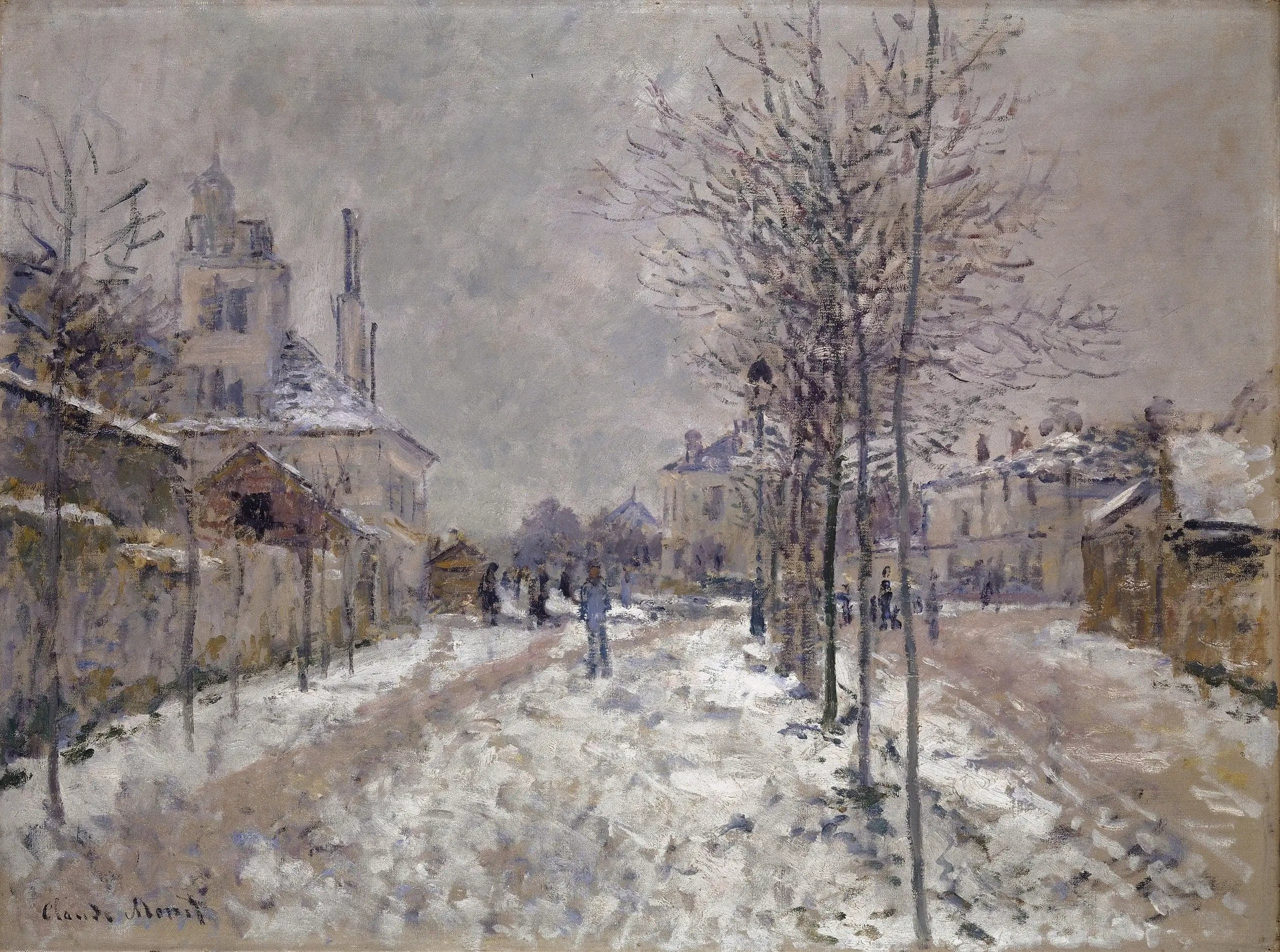 The Boulevard de Pontoise in Argenteuil, snow
