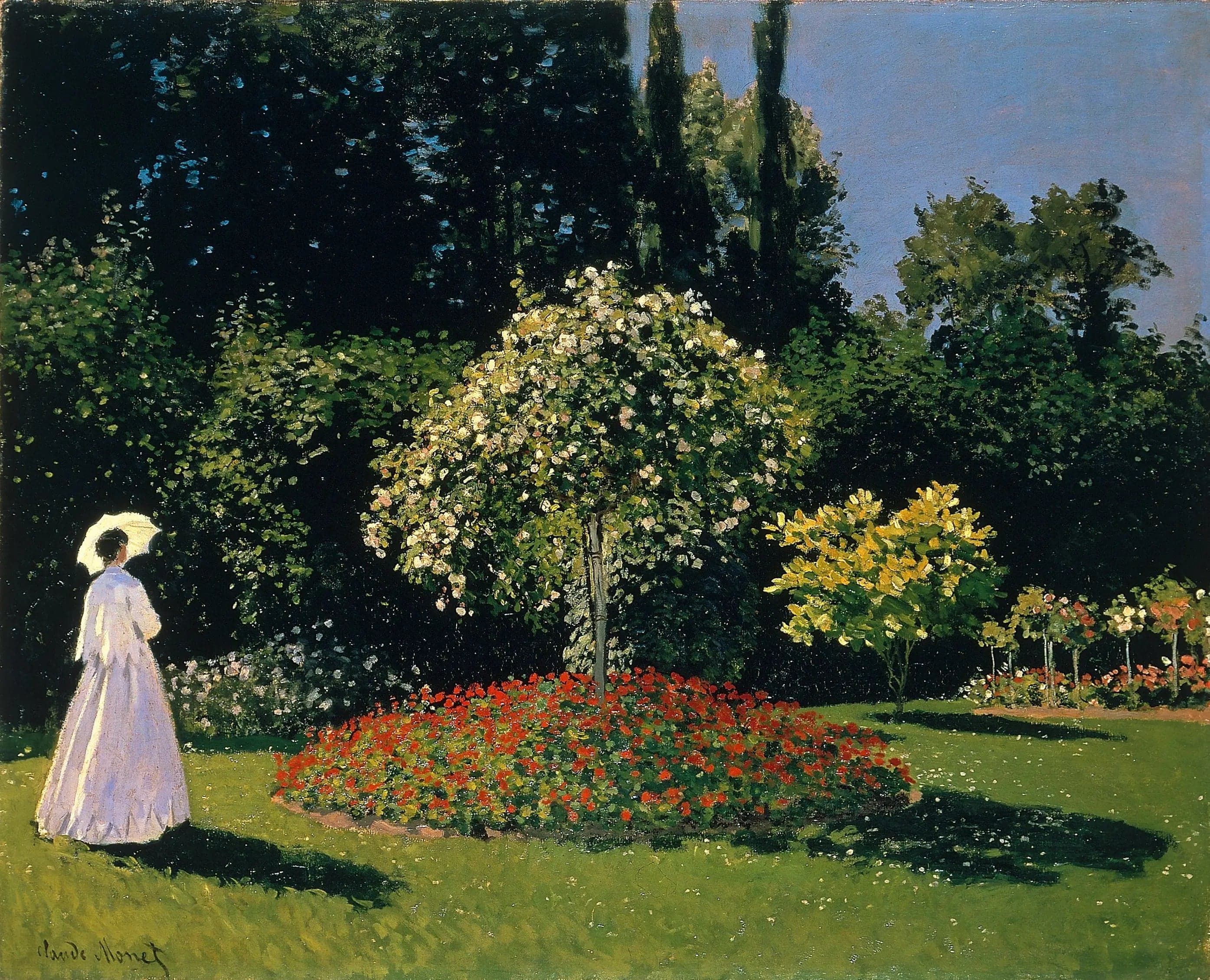 The Lady in White in the Garden
