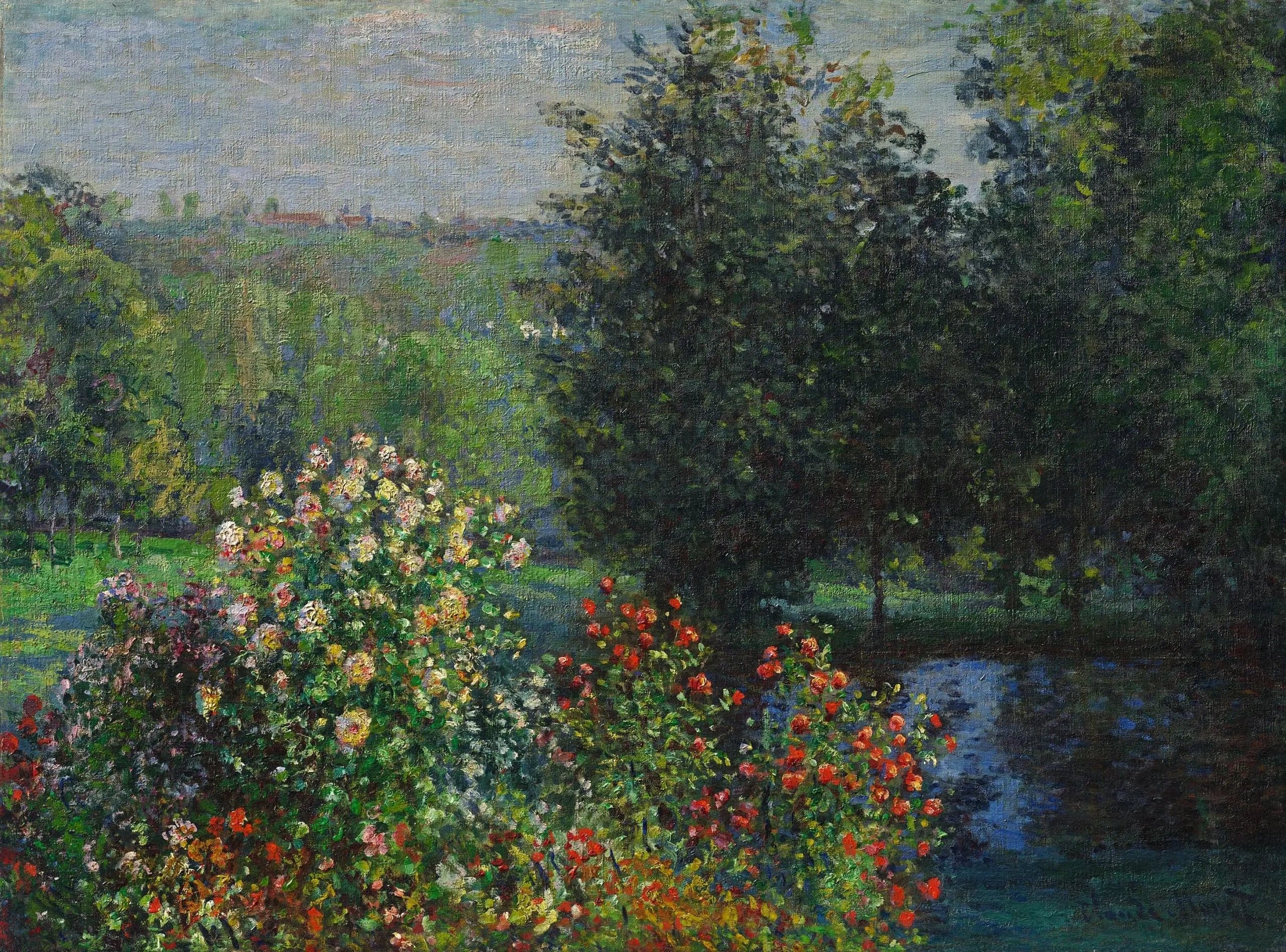 The rose bushes in the garden of Montgeron