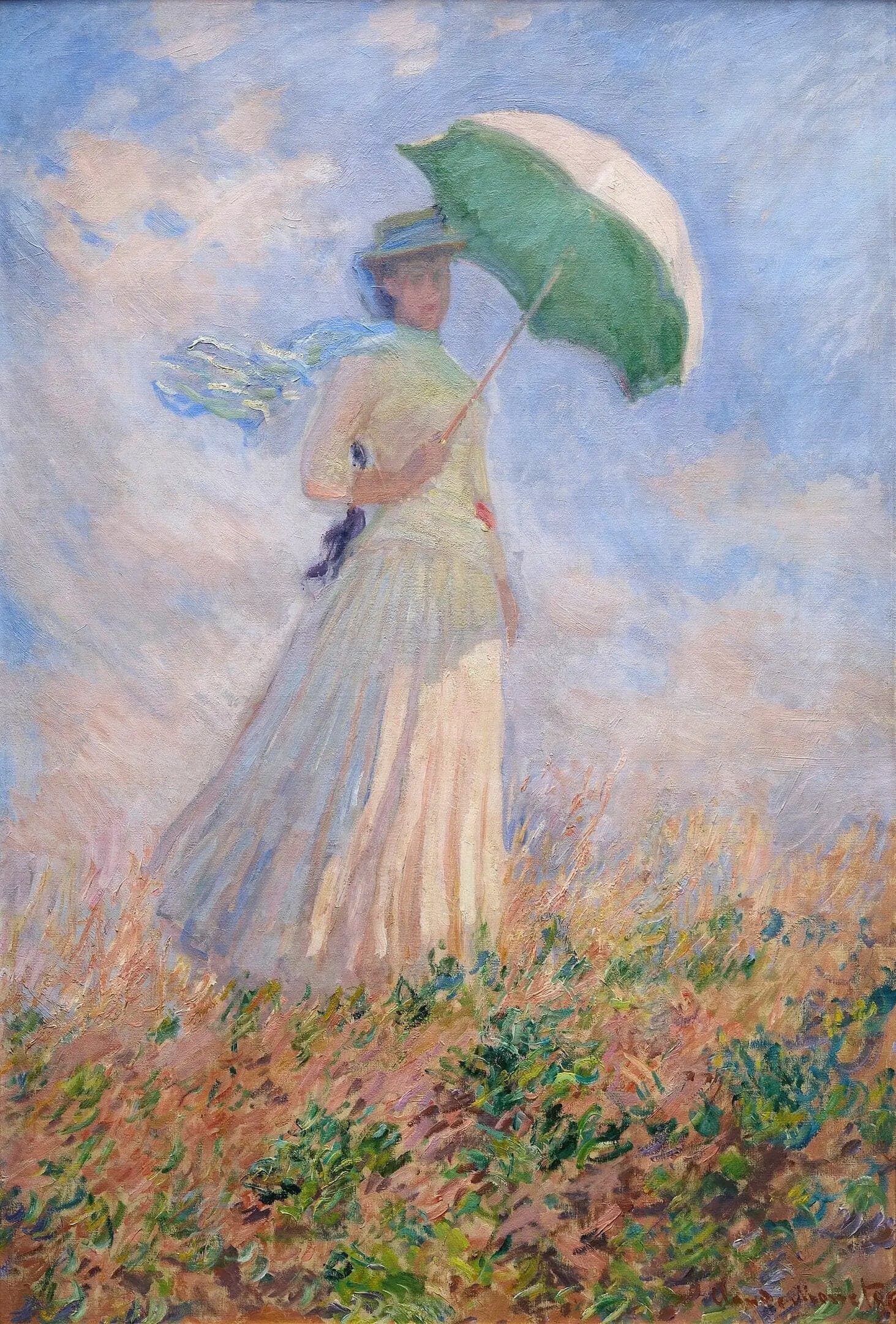 Woman with a Parasol Facing Right