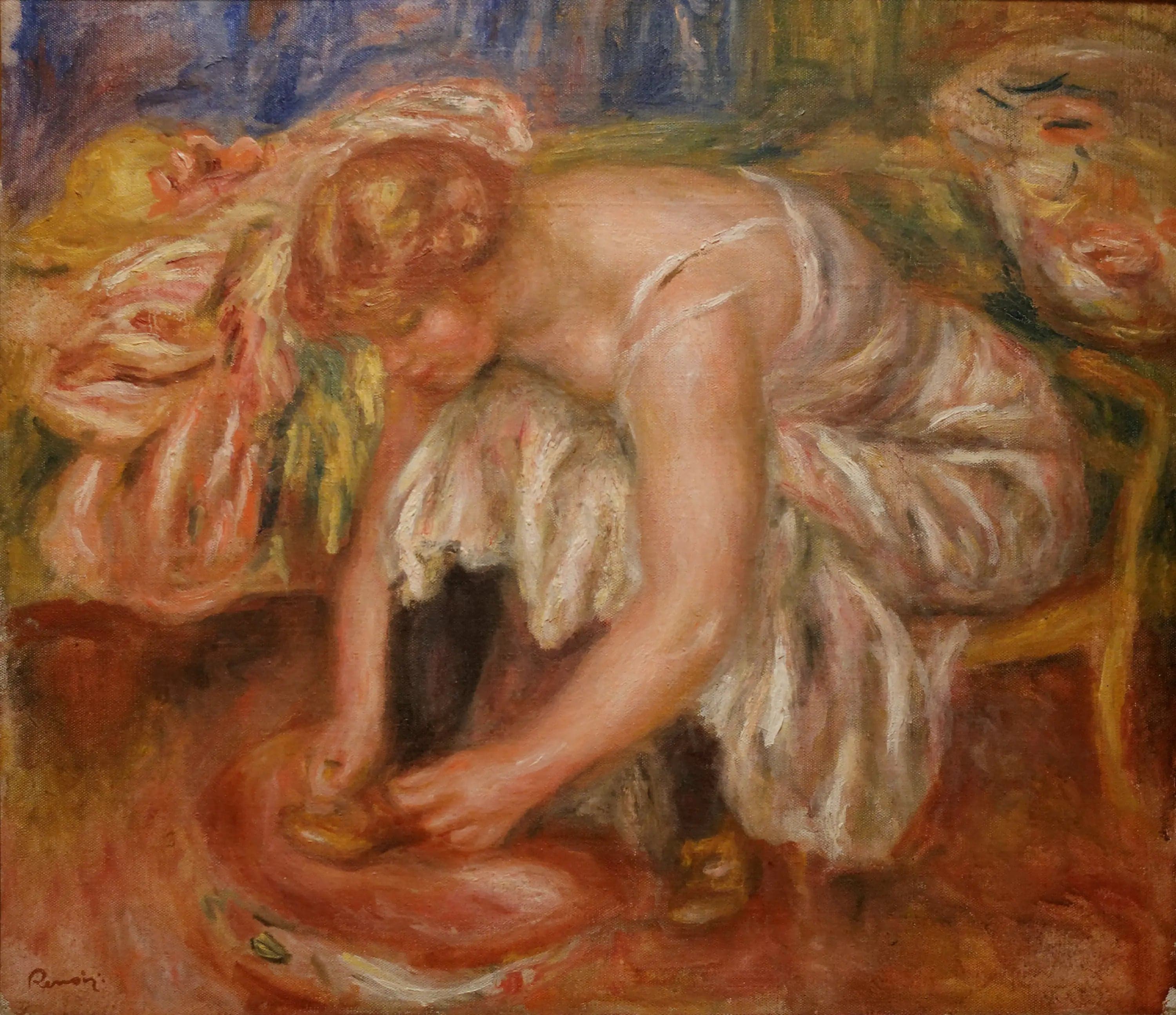 Woman Tying Her Shoes - Pierre