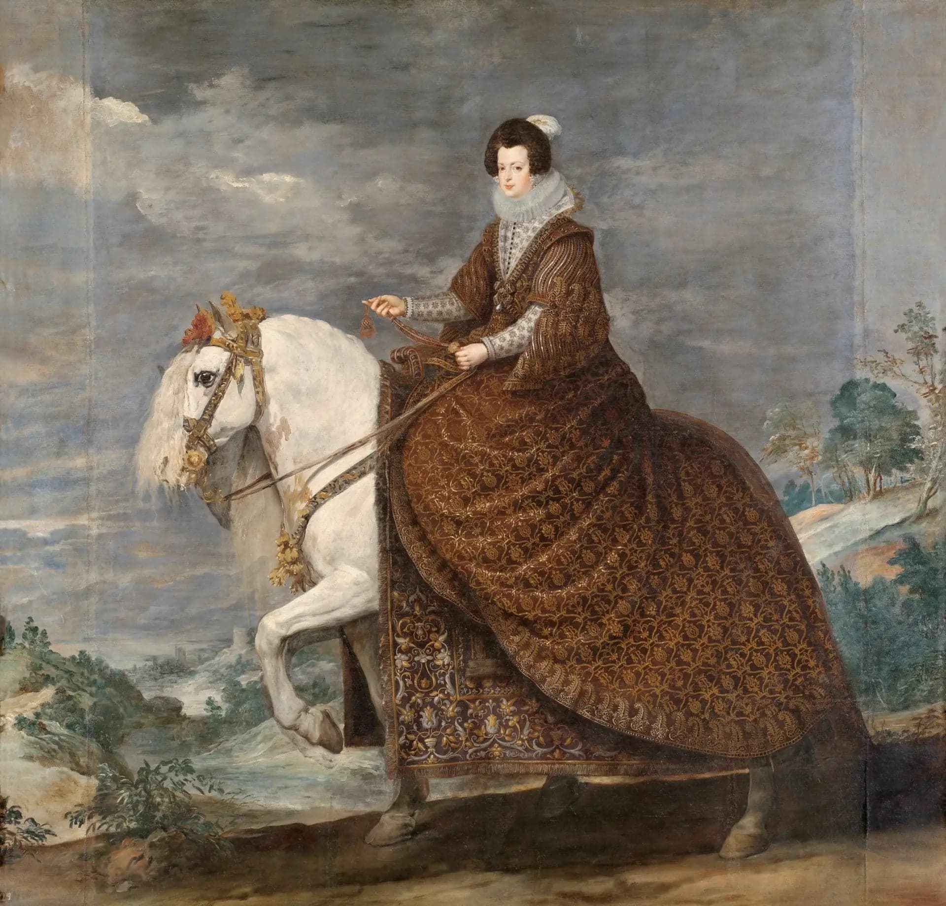 Queen Isabelle of France on horseback