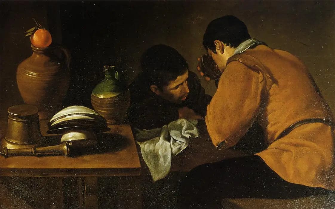 Two Young People at the Table