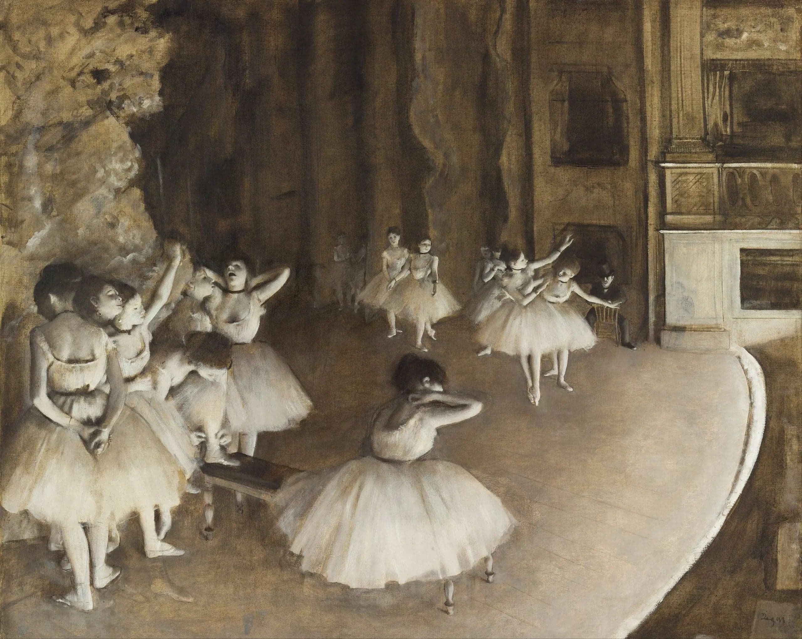Rehearsal of a Ballet on Stage