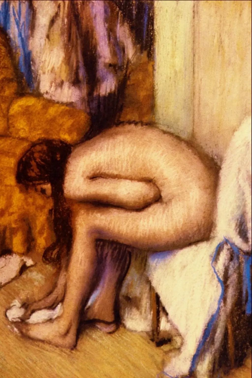 Woman at Her Toilette Wiping Her Left Foot