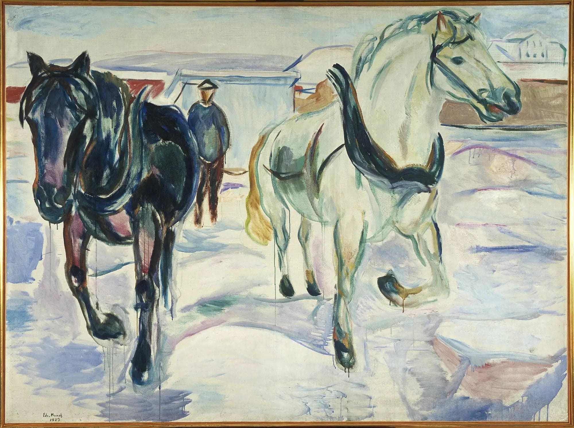 Group of Horses in the Snow