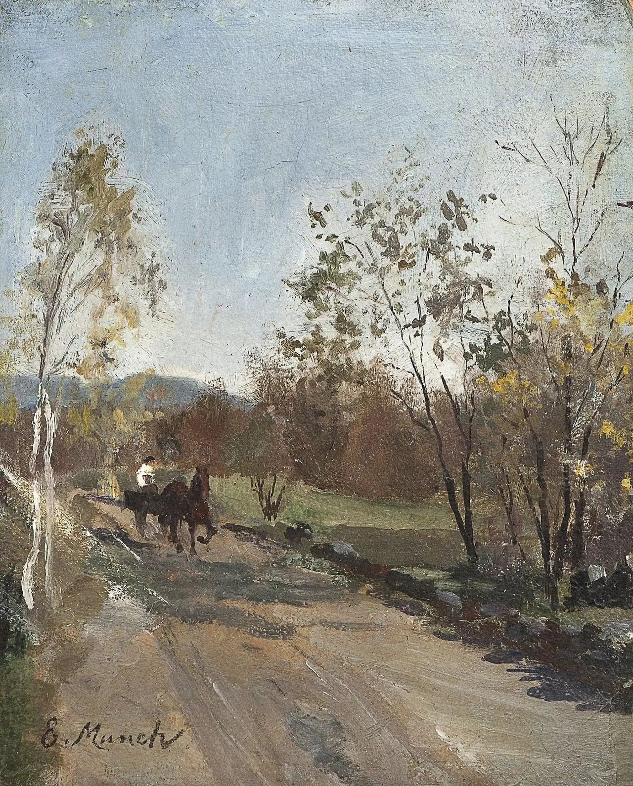 Horse and cart on a country road