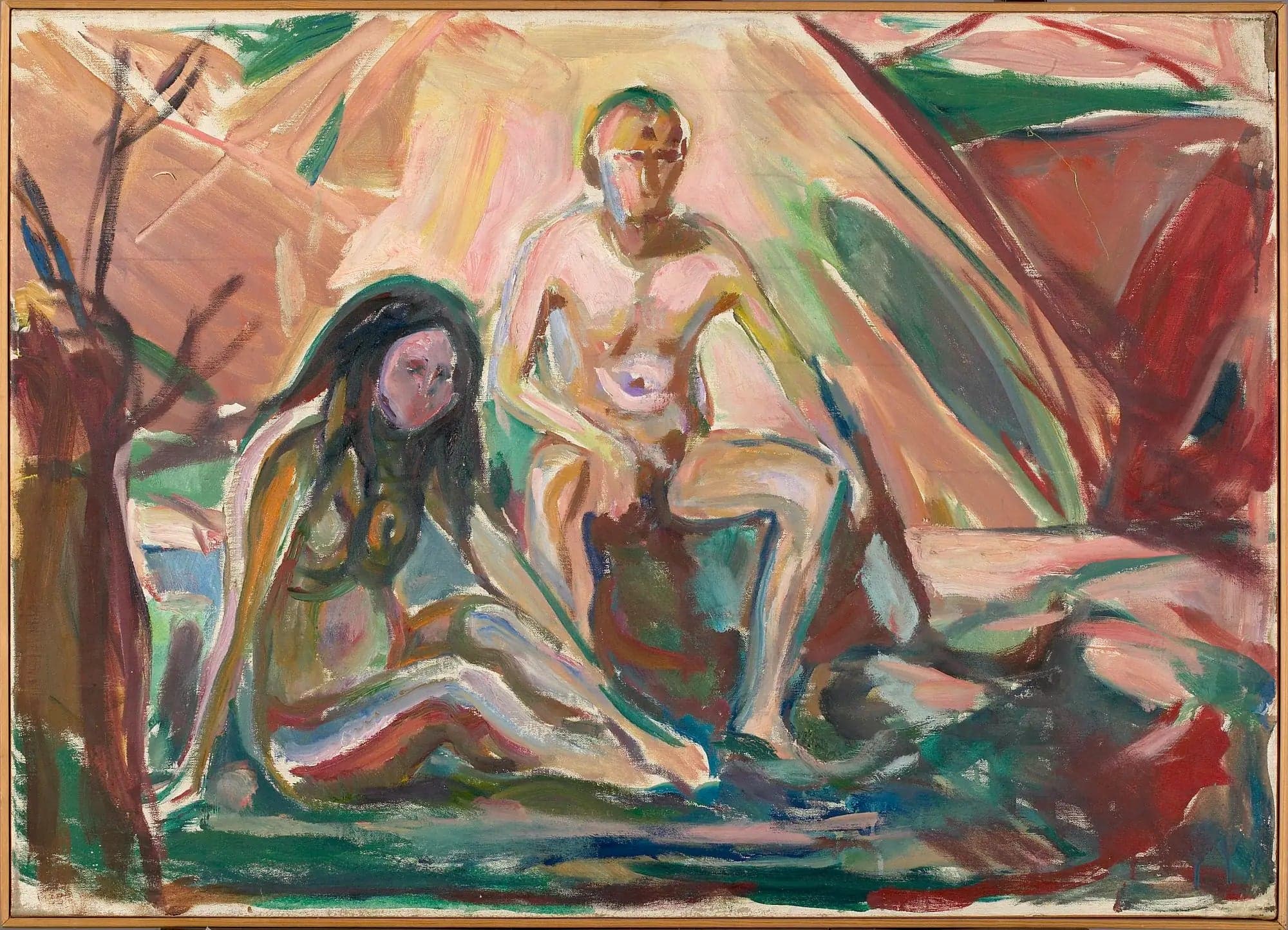 Man and Woman Nude, Sitting