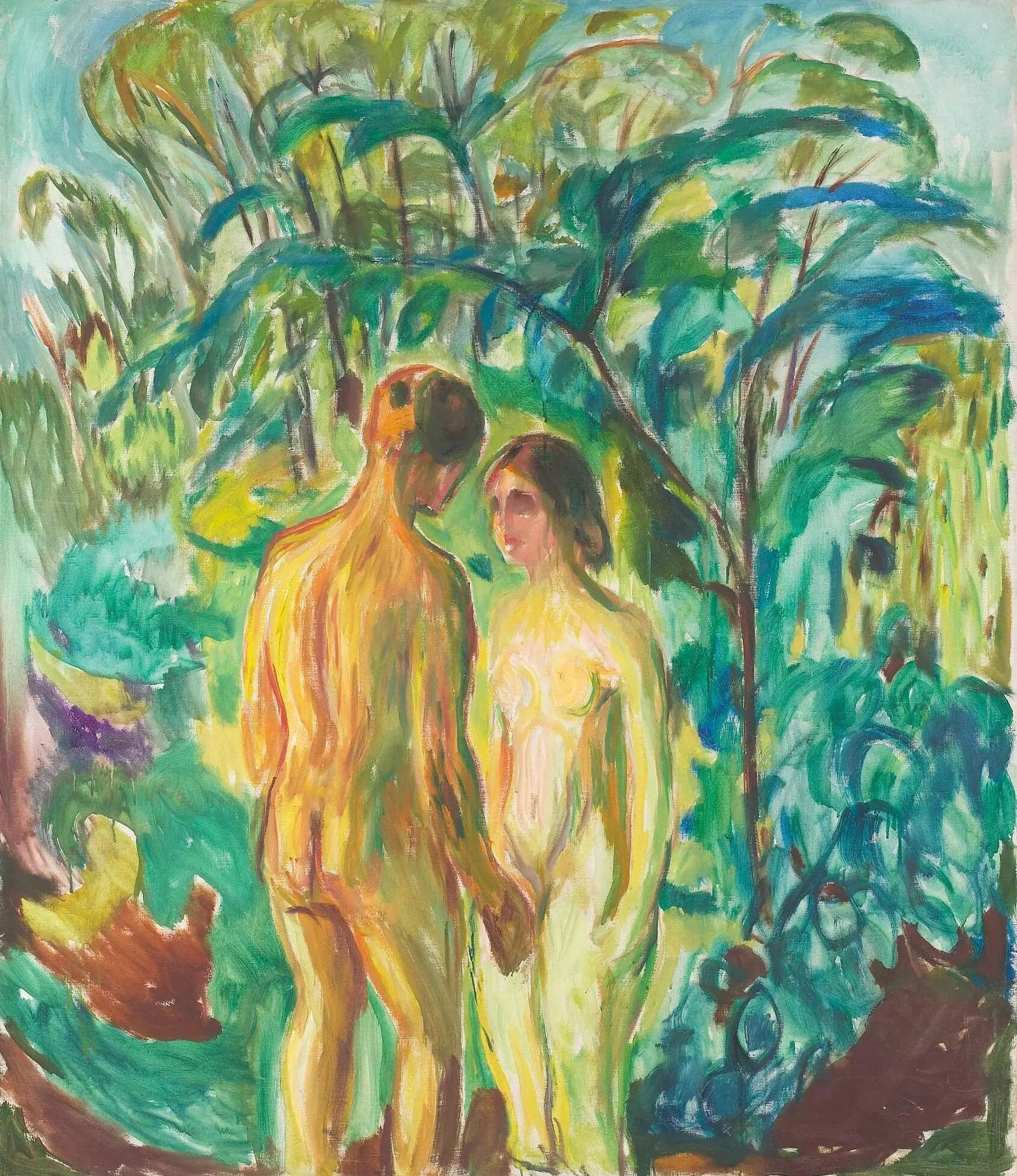 Man and Woman Nude in the Woods