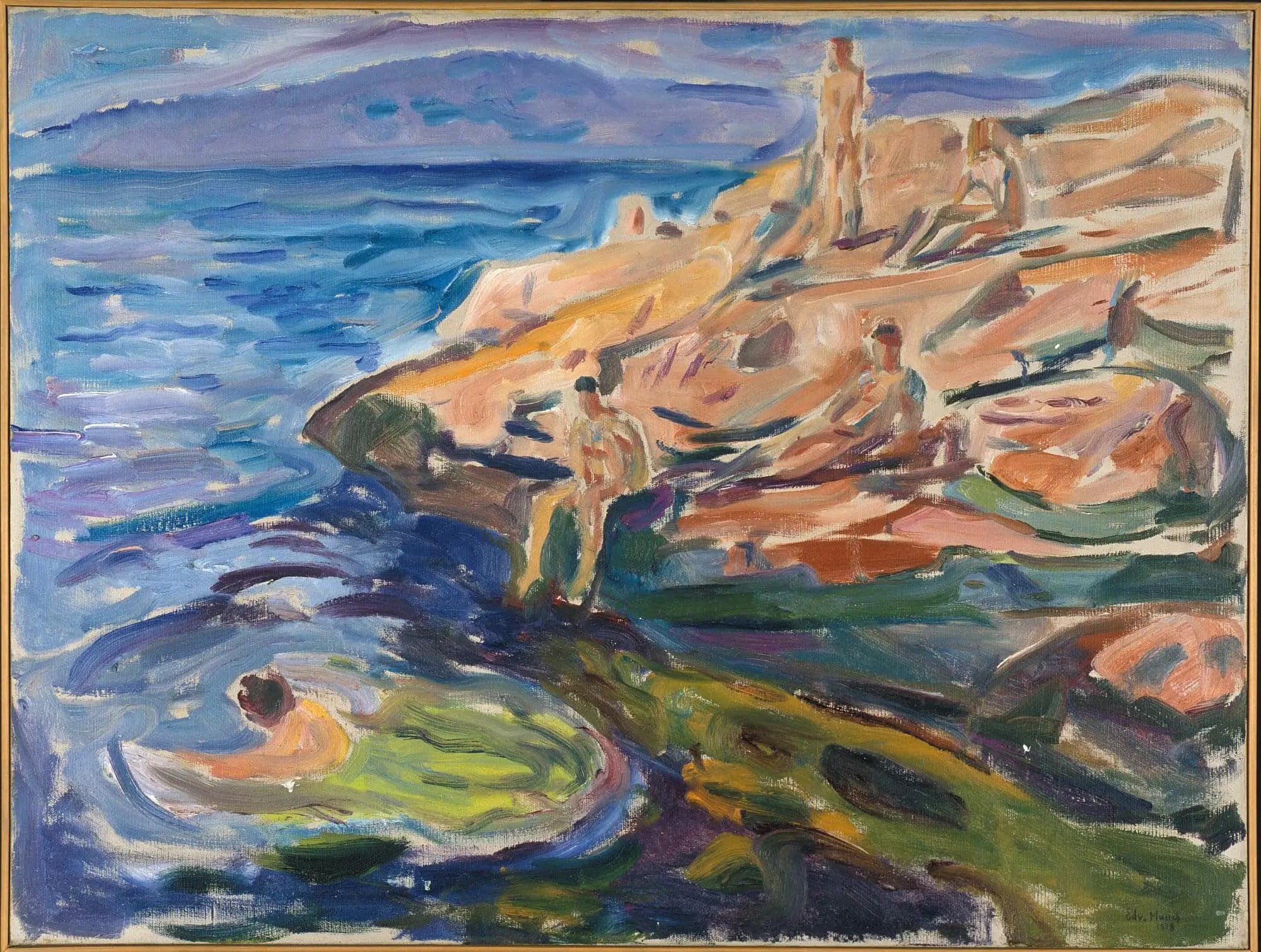 Men Bathing on the Rocks