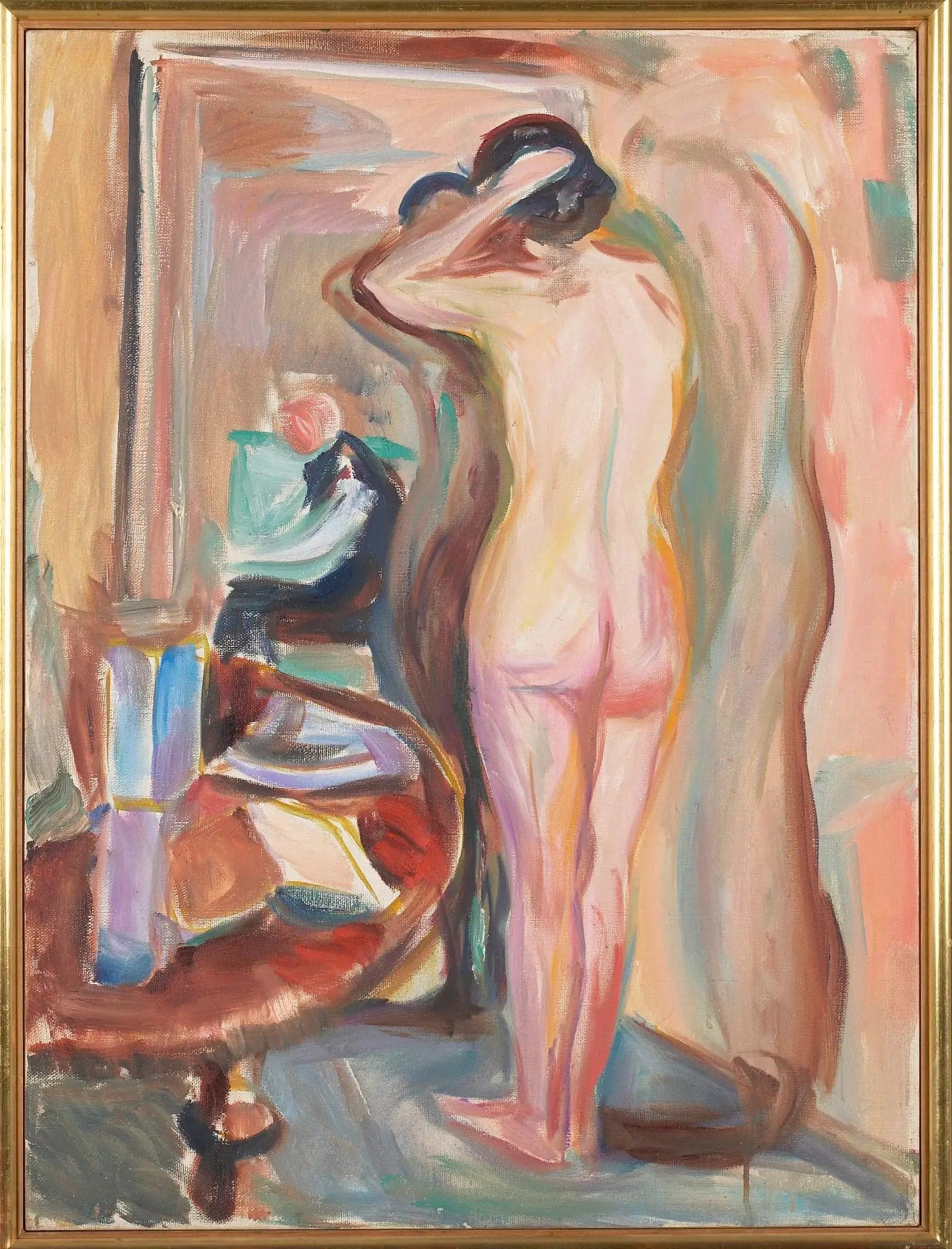 Nude in Front of Her Mirror