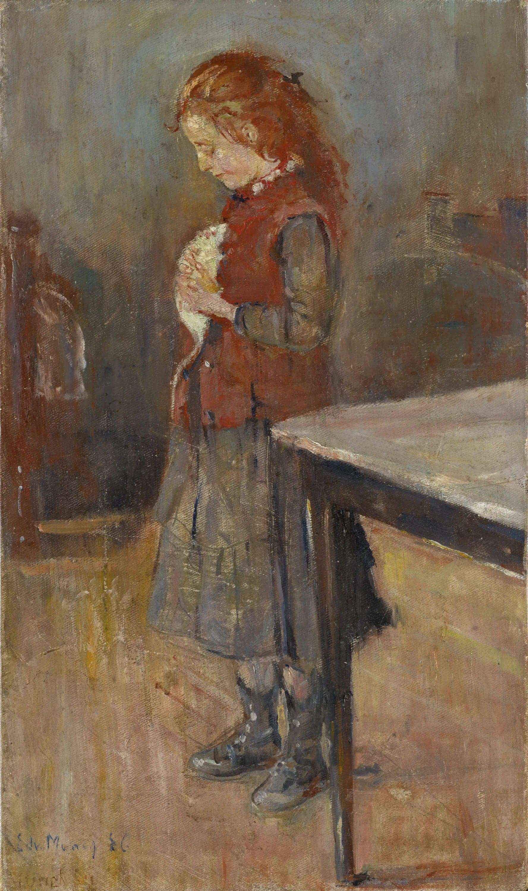 Red-haired Girl with White Rat