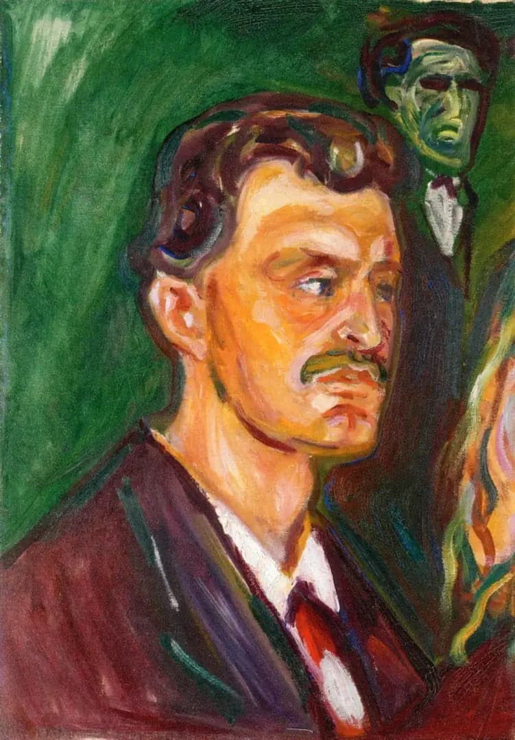 Self-Portrait on a Green Background