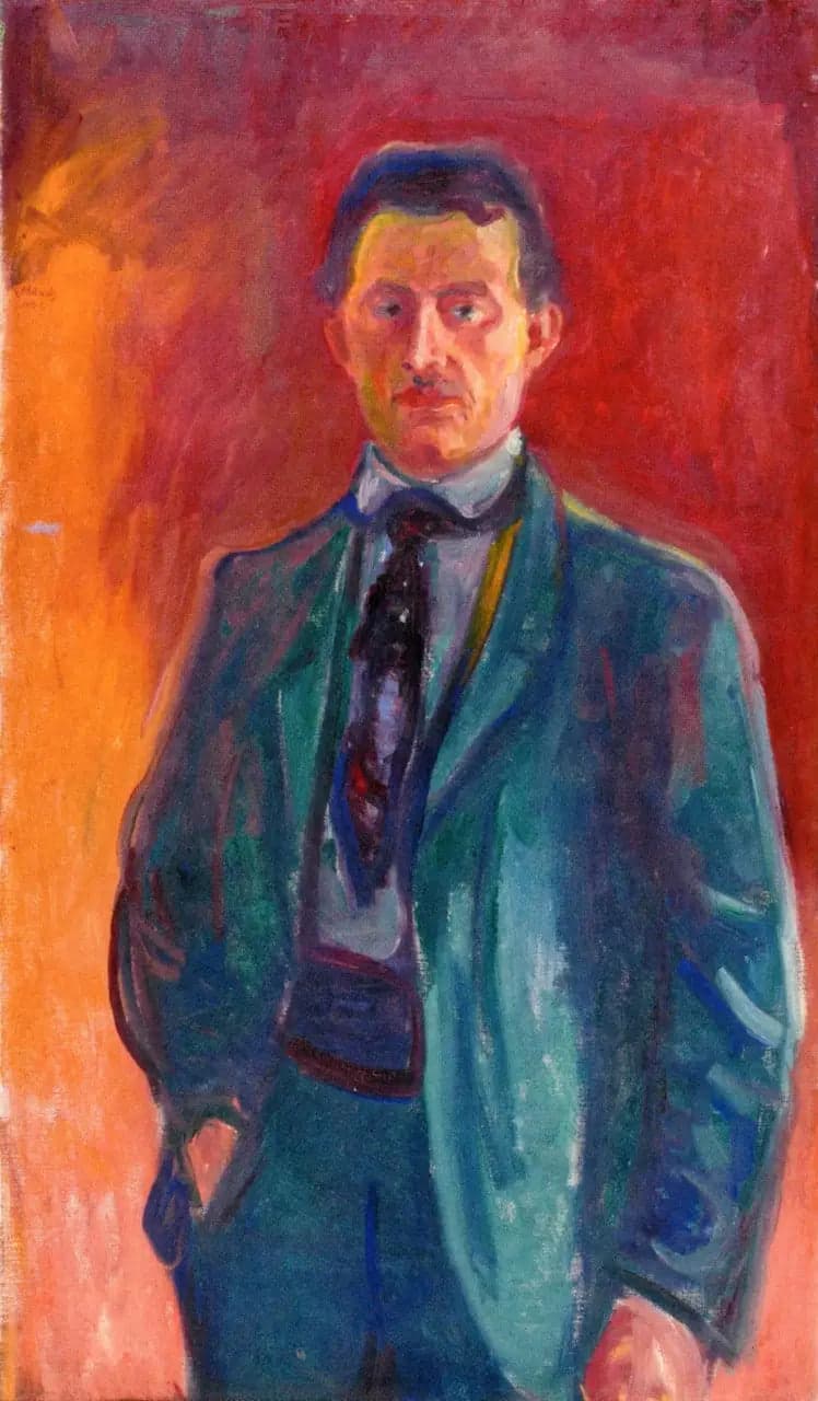 Self-Portrait on a Red Background