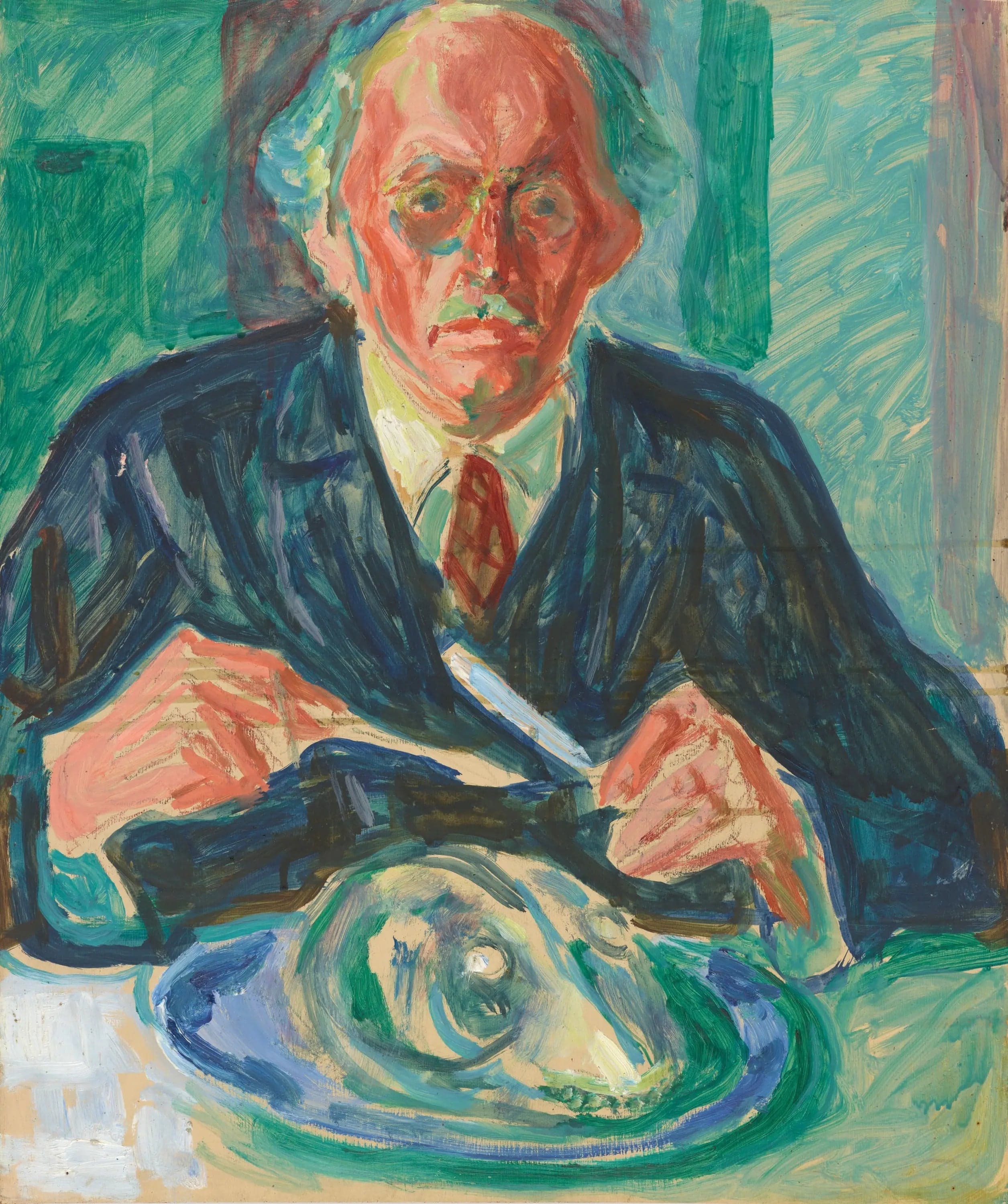 Self-Portrait with Dog's Head on a Plate