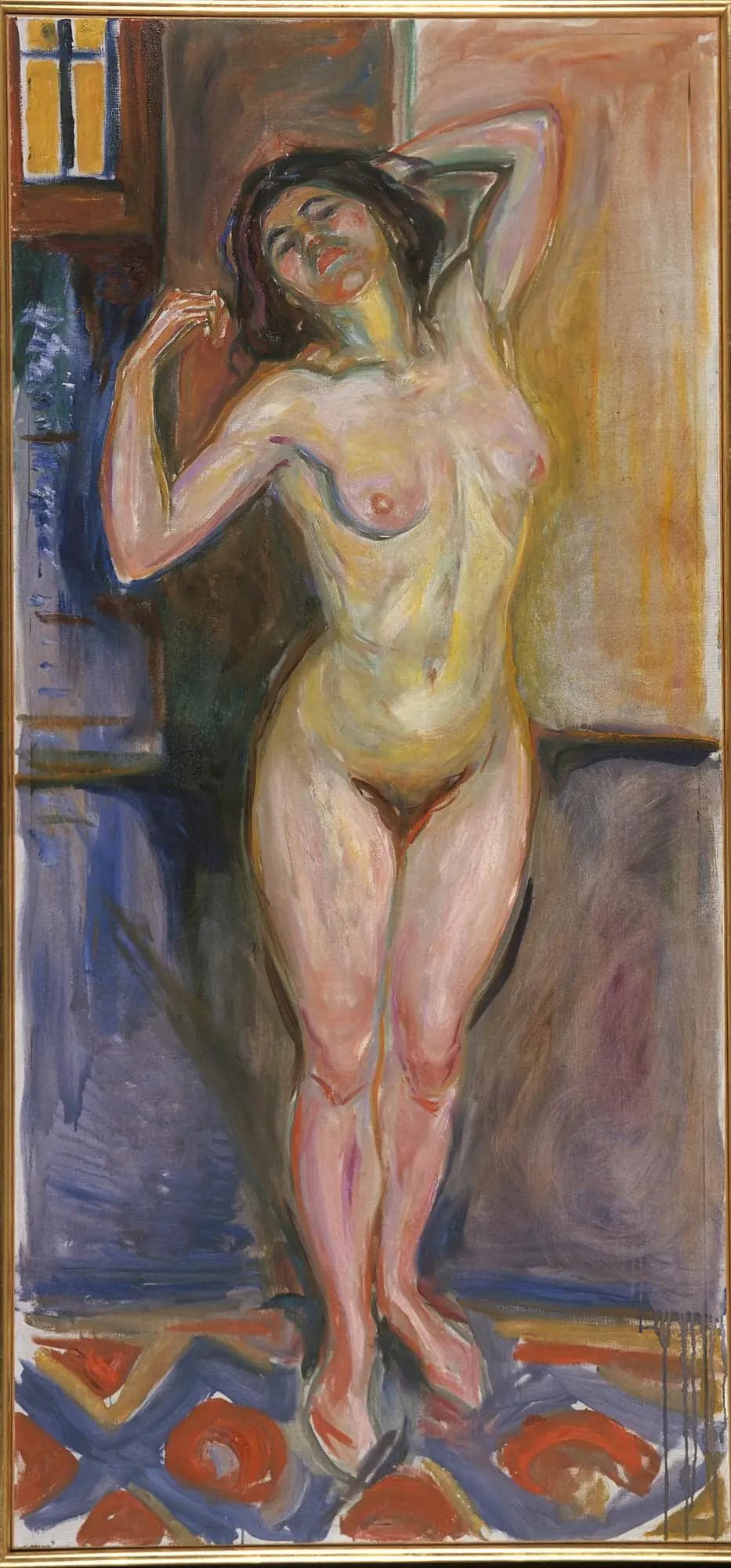 Standing Nude with Hands Behind Head