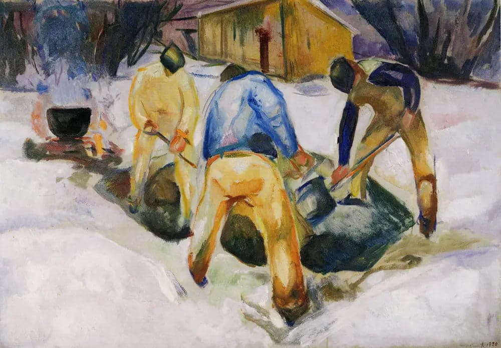 Street Workers in the Snow