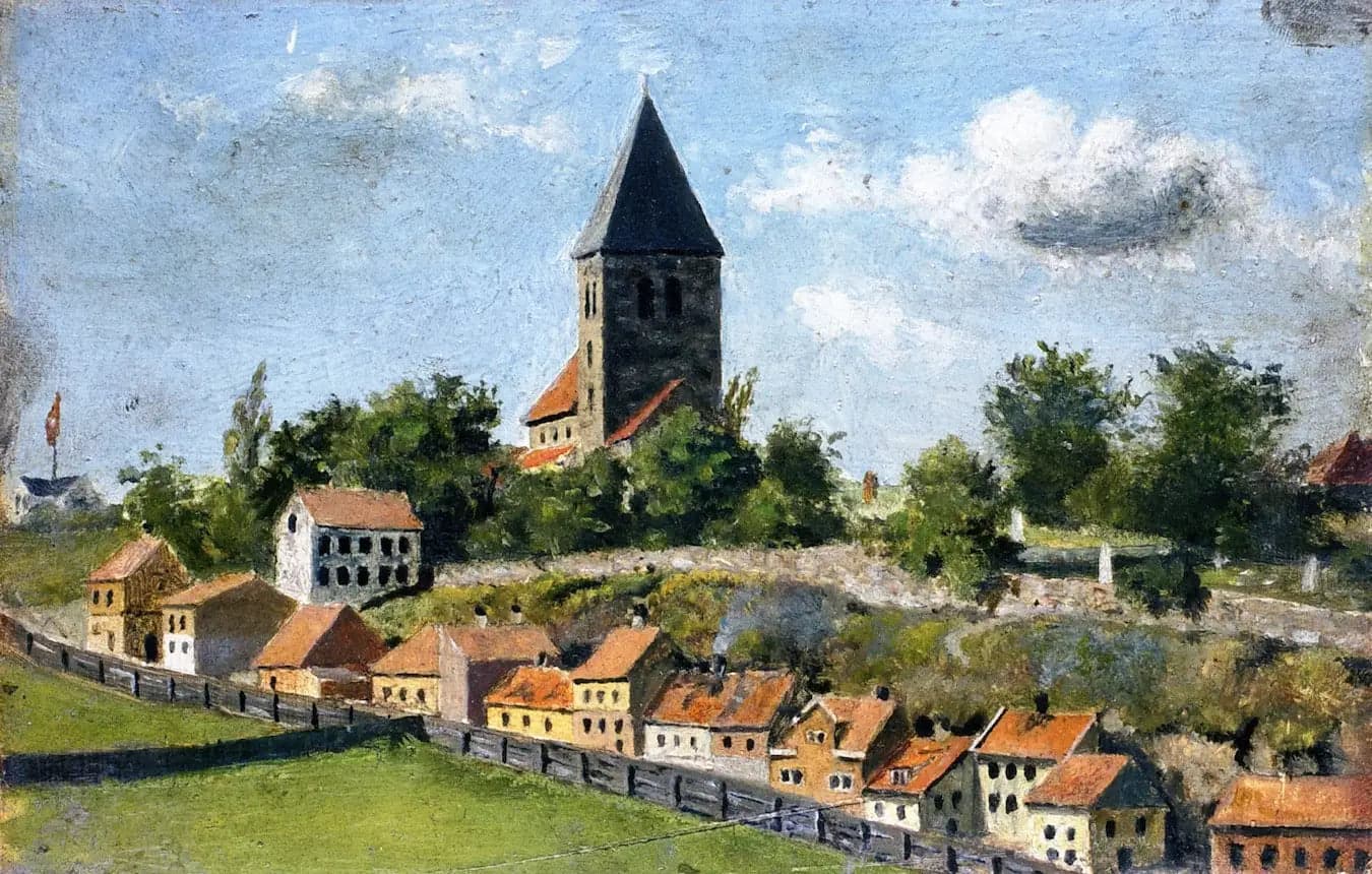 Telthusbakken with the Old Church of Aker