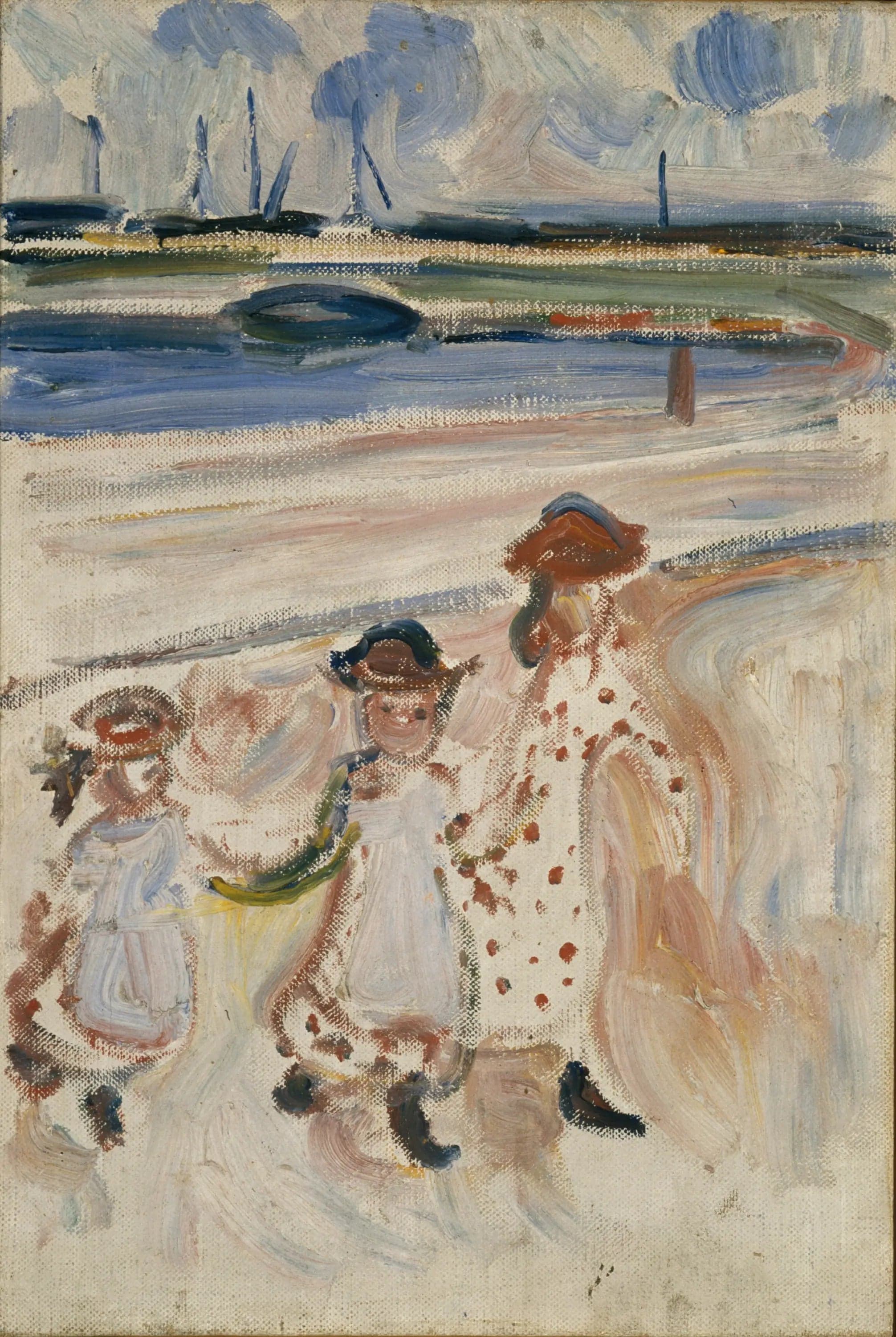 Three Little Girls on the Beach