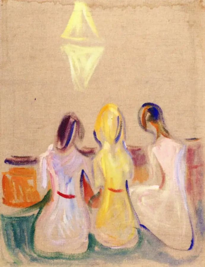 Three Young Women Sitting