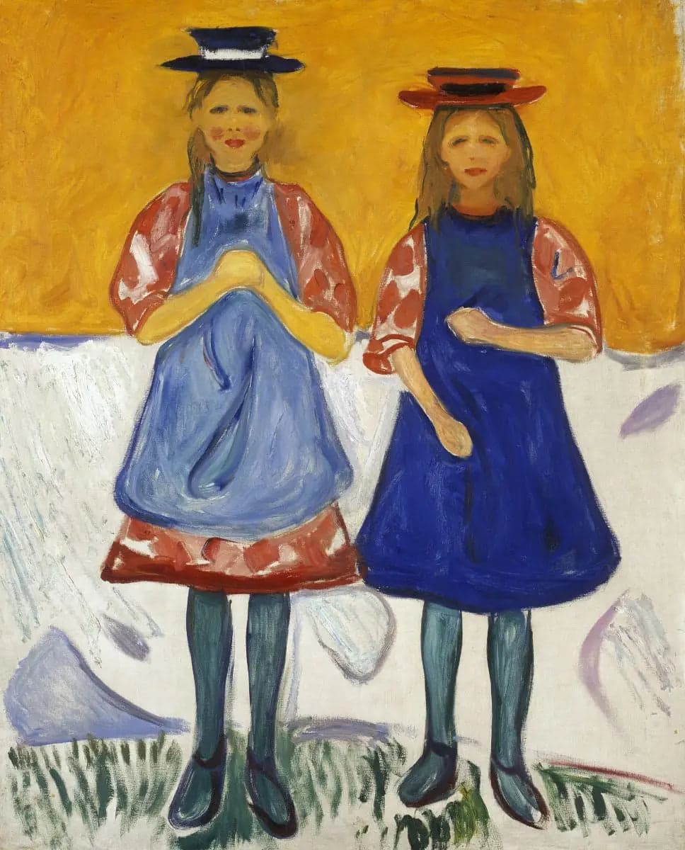 Two Girls in Blue Aprons