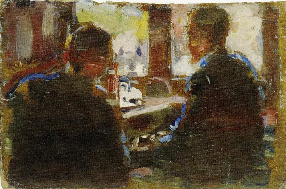 Two Men by the Window
