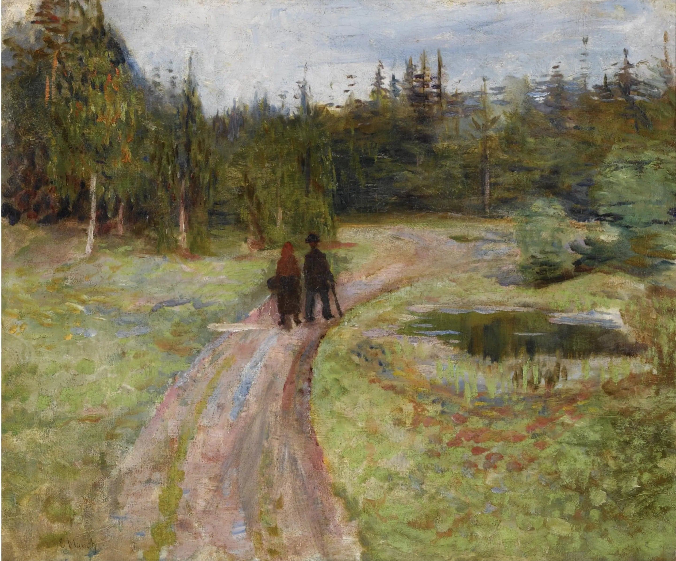 Two People on the Path to the Forest