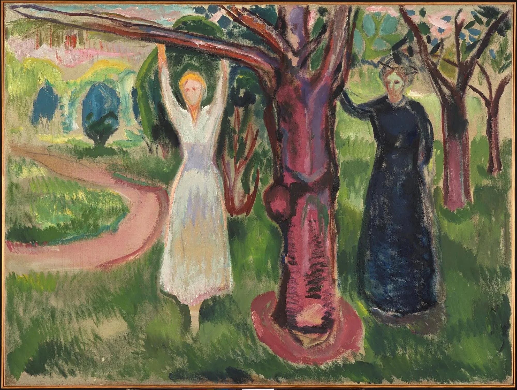 Two Women under a Tree in the Garden