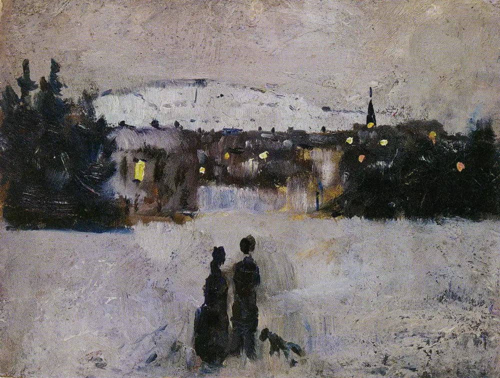View of the city on a winter day