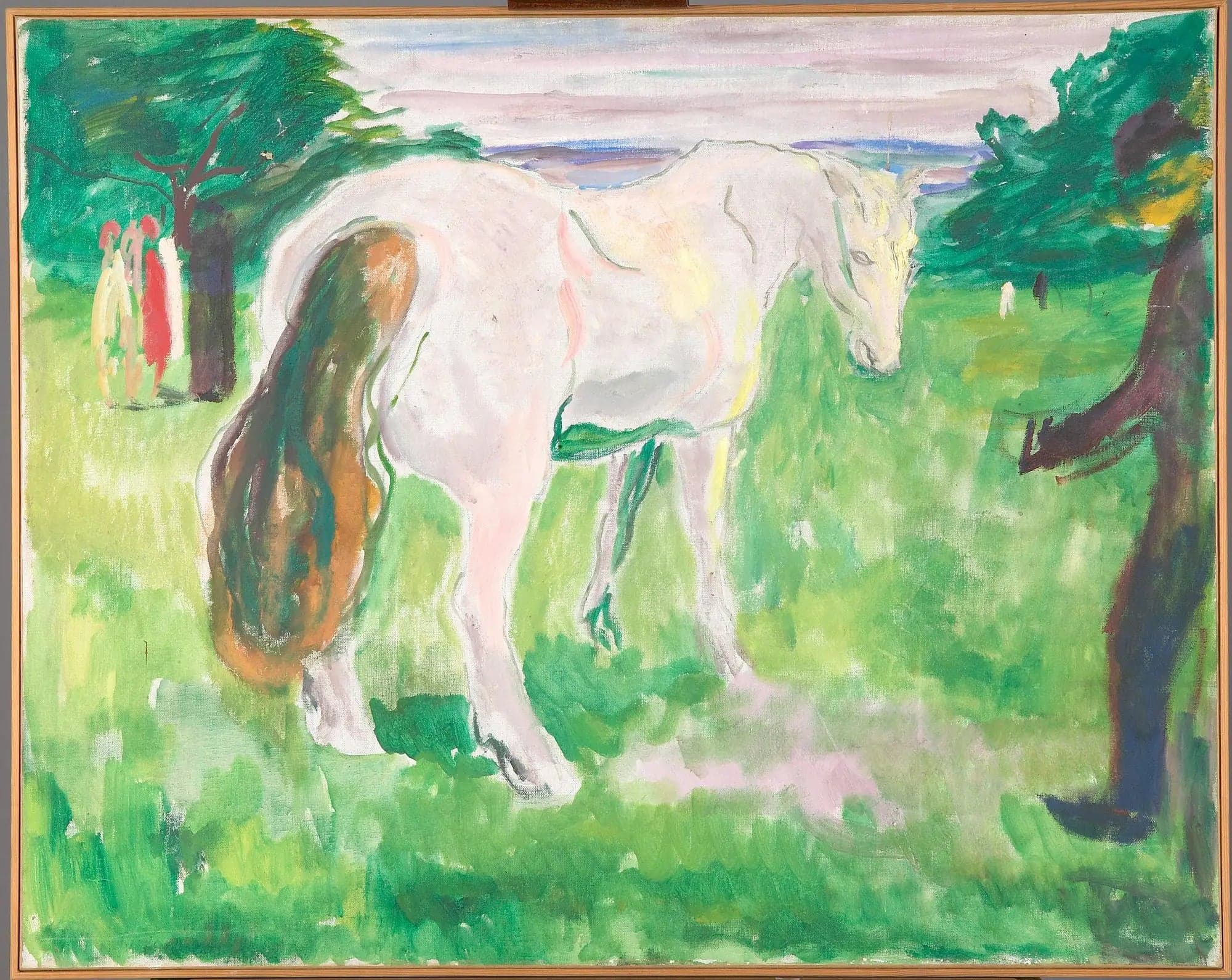 White Horse in a Green Meadow