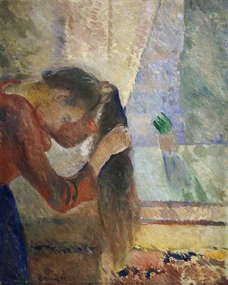 Woman Combing Her Hair