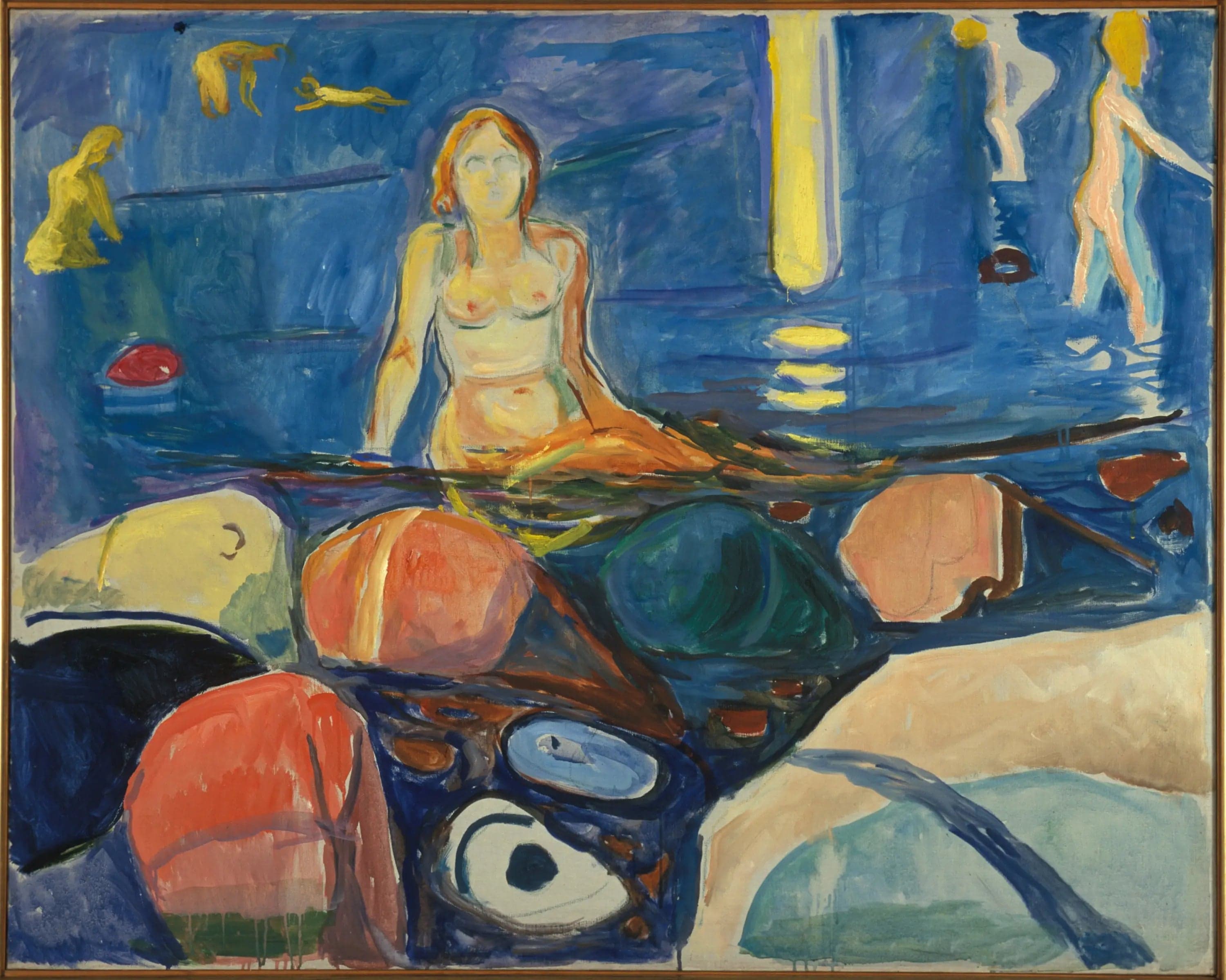 Woman and Children Bathing