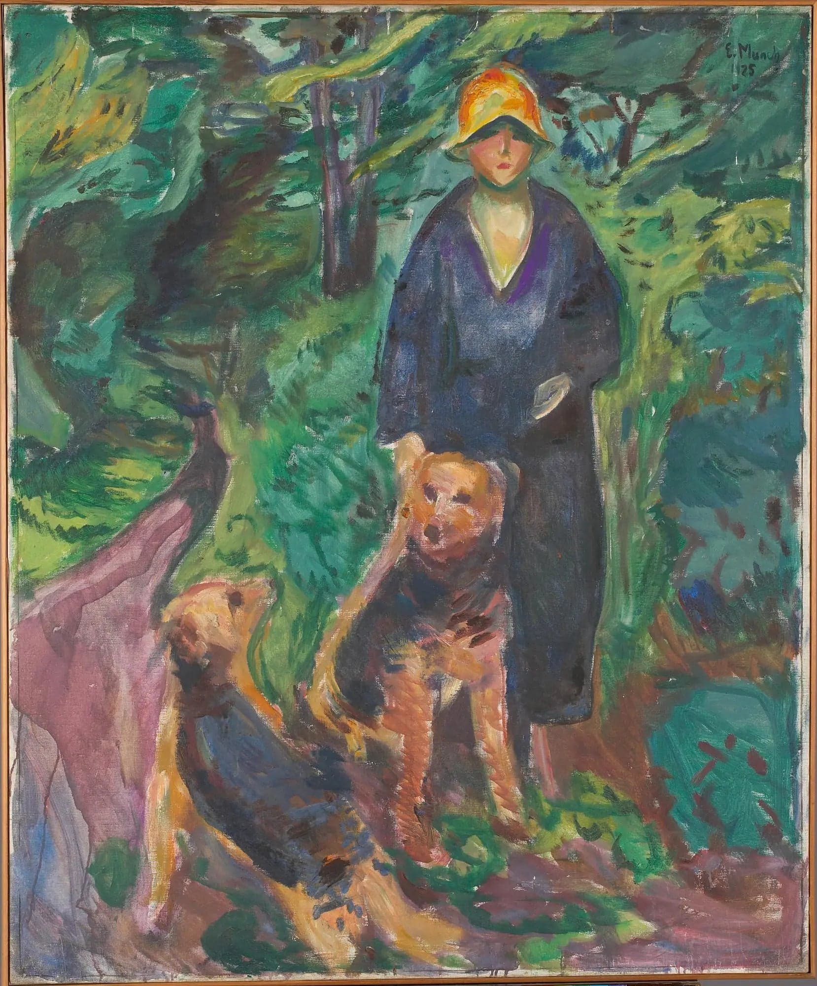 Woman with Airedale Terrier
