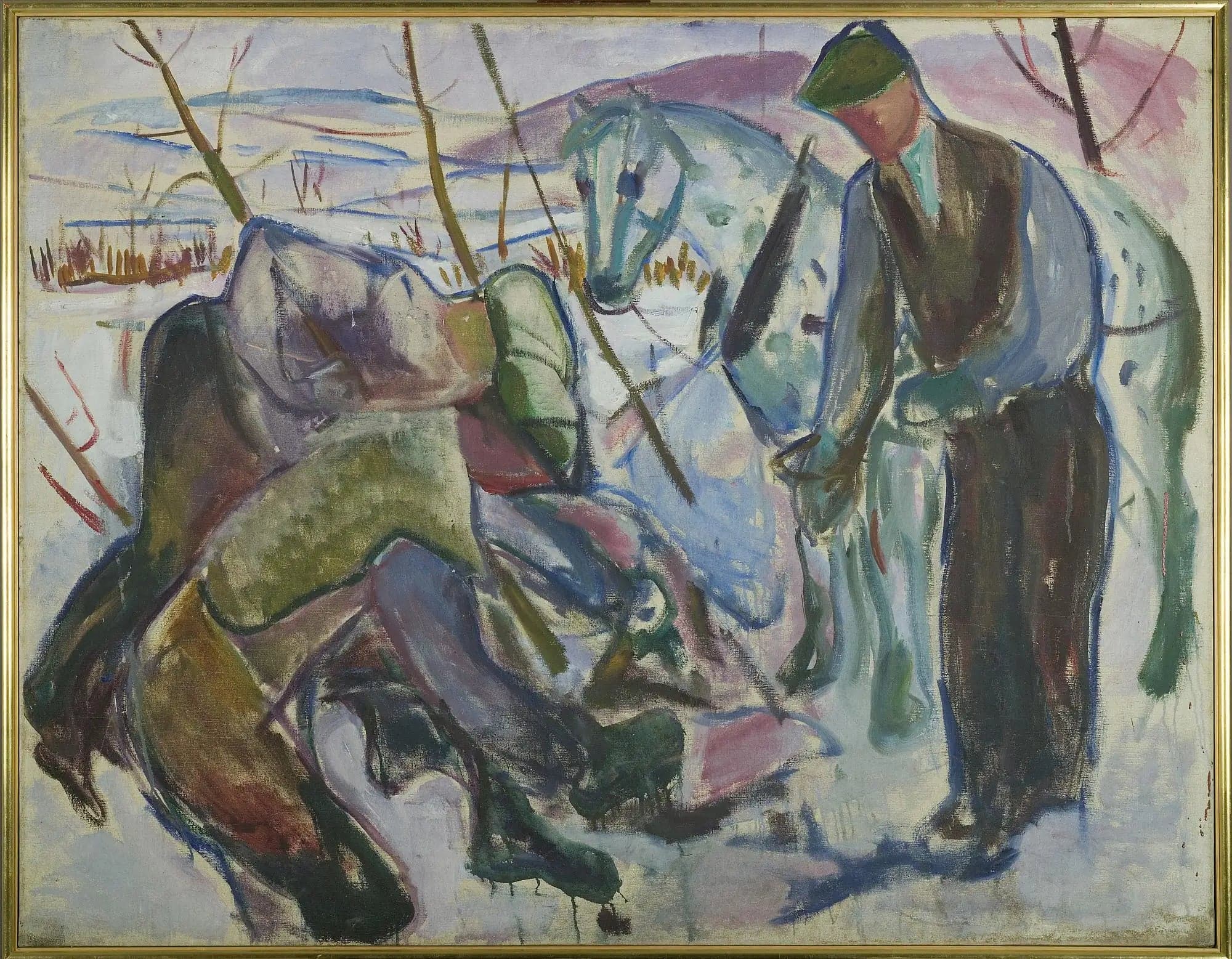 Workers and Horse