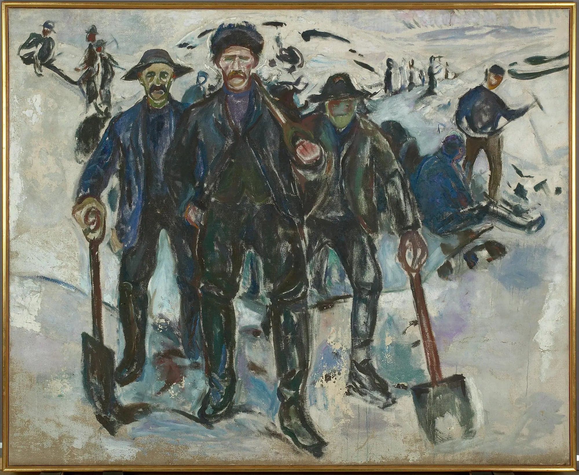 Workers in the Snow