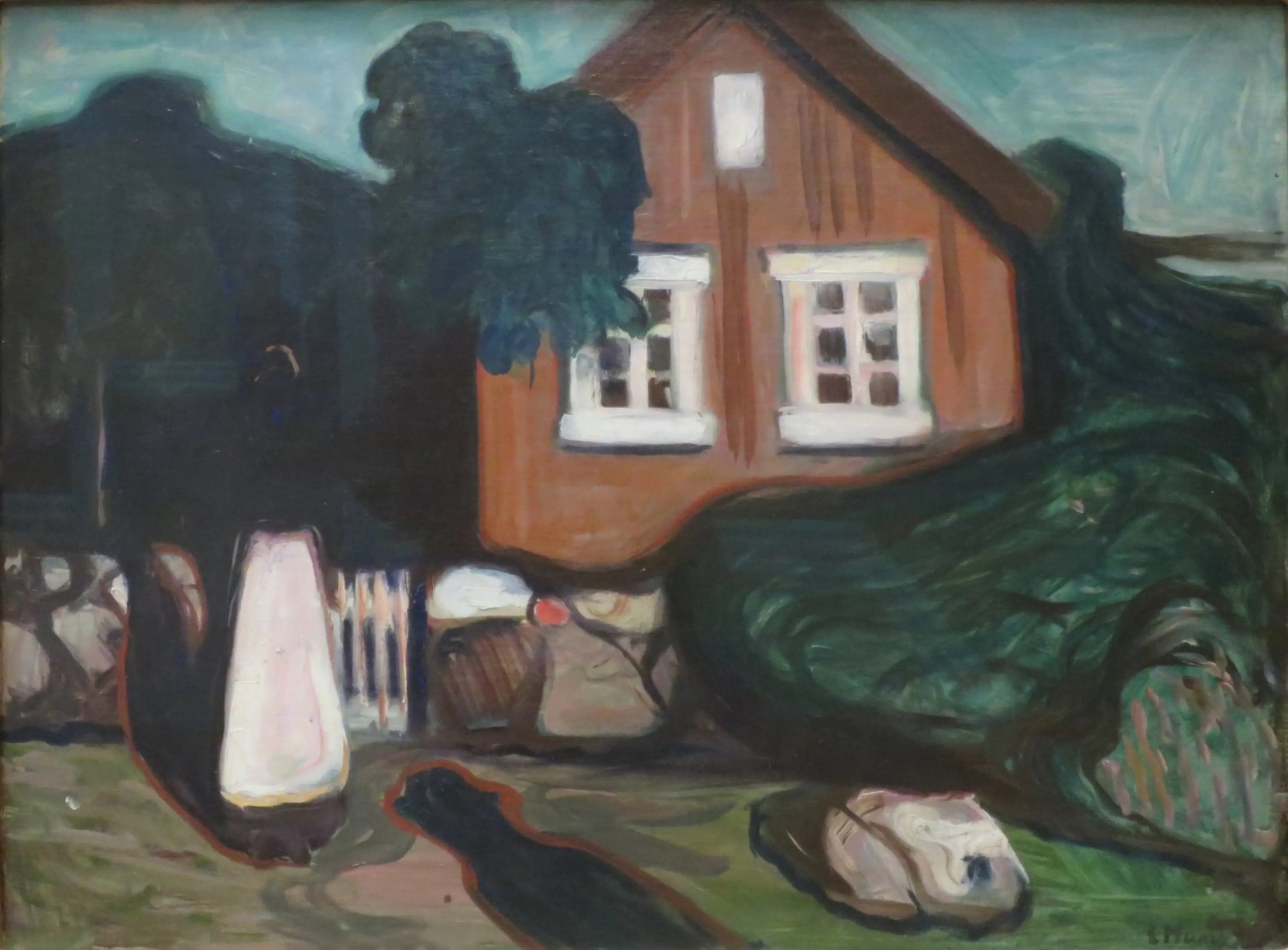 house at moonlight