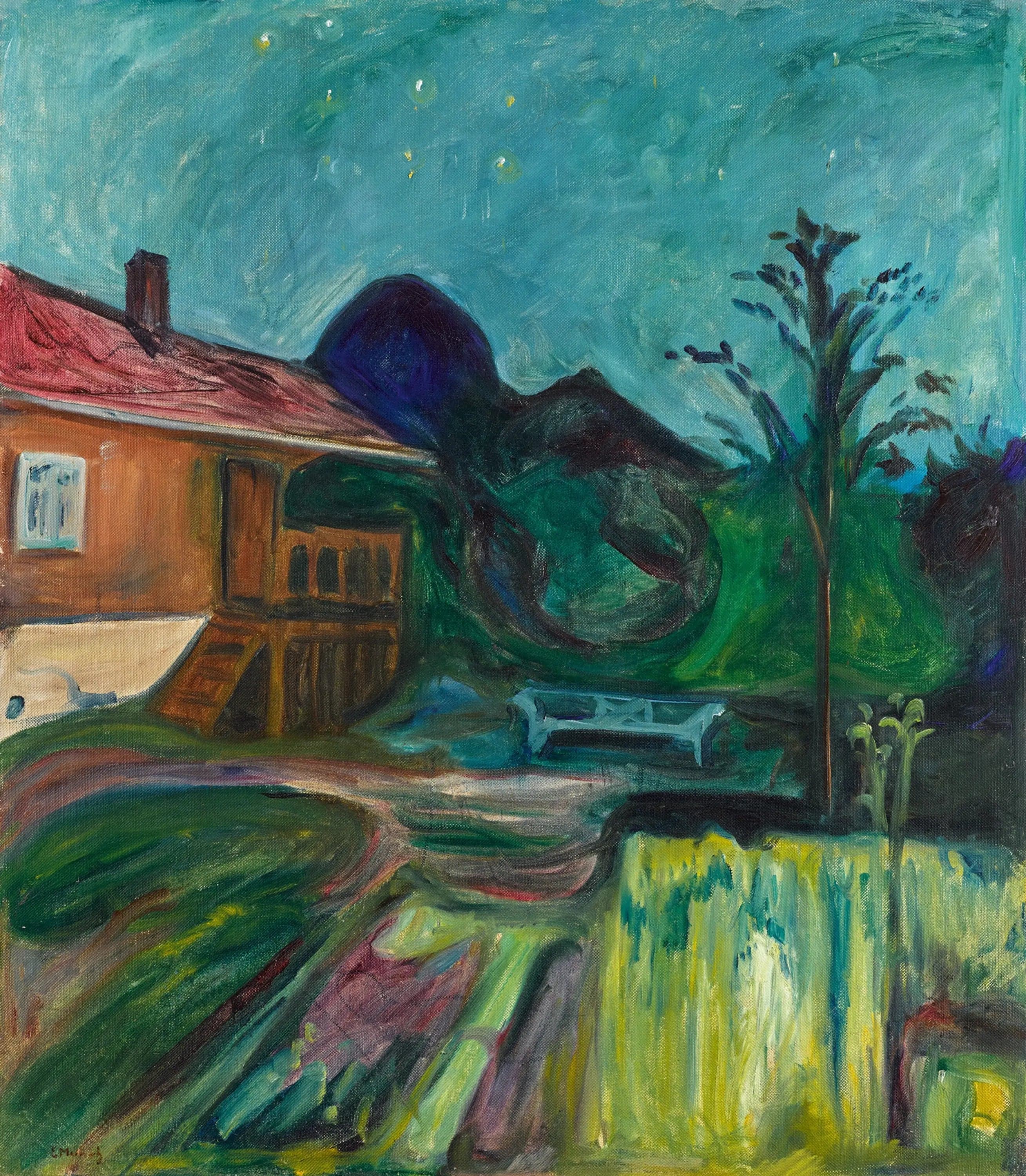 house in the summer night