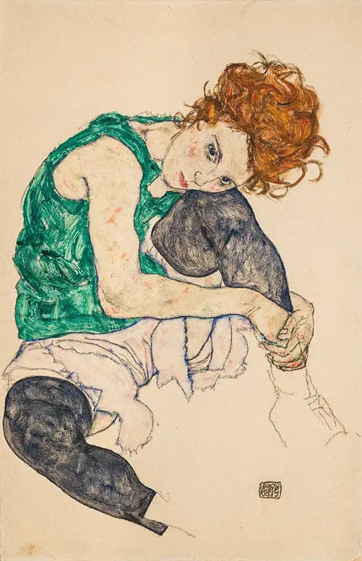 Woman Sitting with Folded Leg