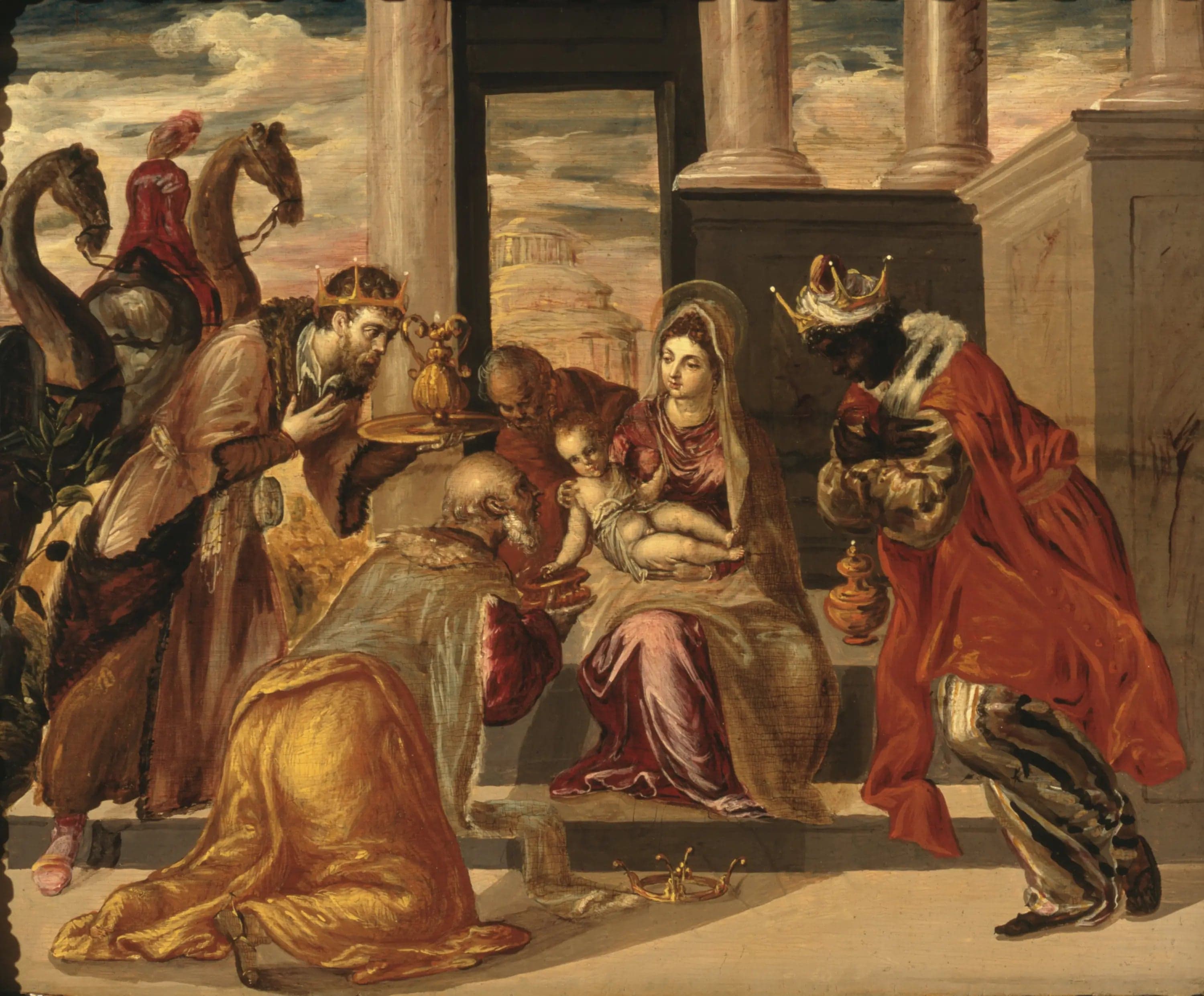 Adoration of the Magi with camels