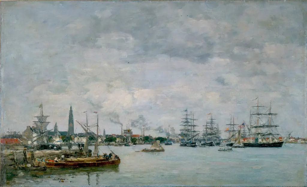 Antwerp. Boats on the Scheldt