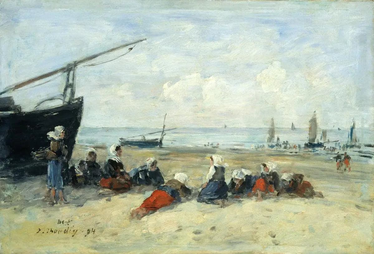 Berck, Fisherwomen on the Beach, Low Tide