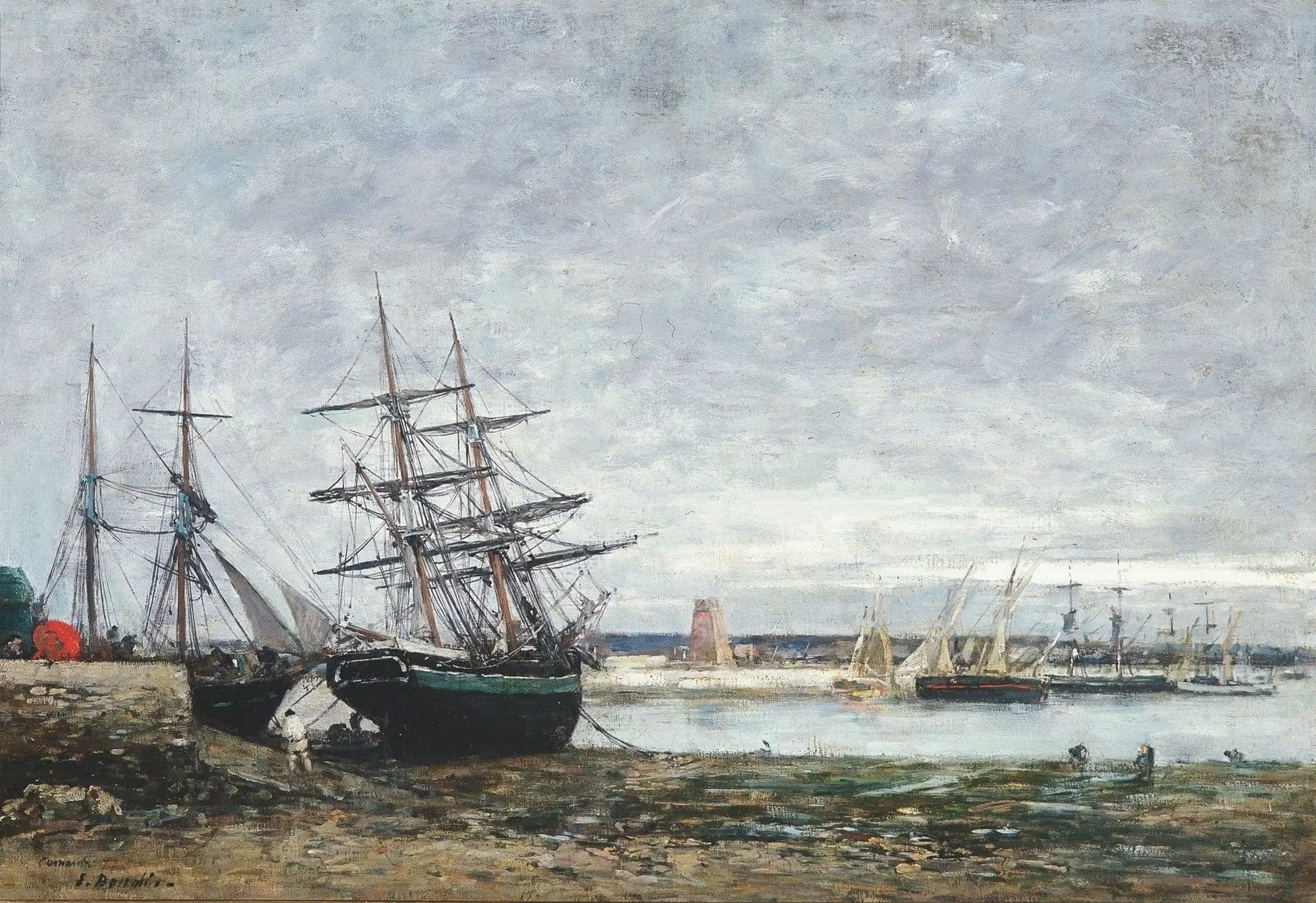 Camaret, low tide in the harbor