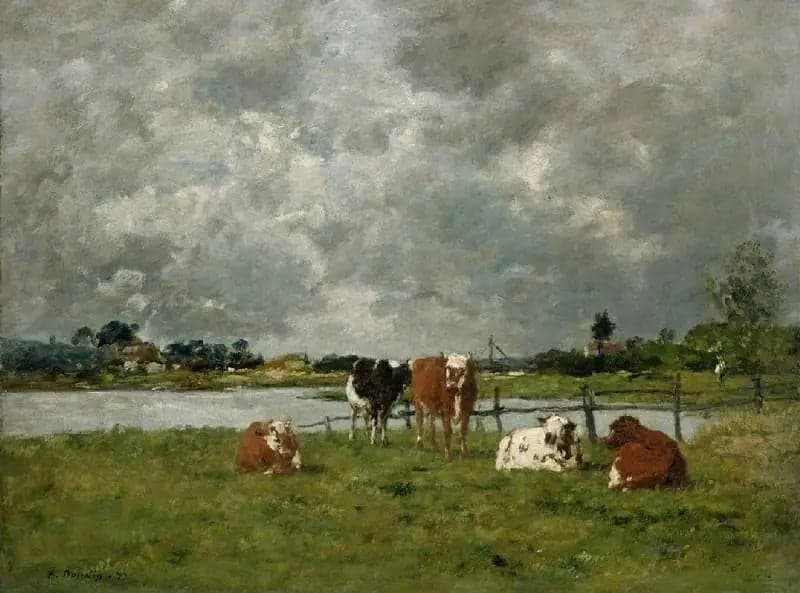 Cows in a Field Under a Stormy Sky, 1877