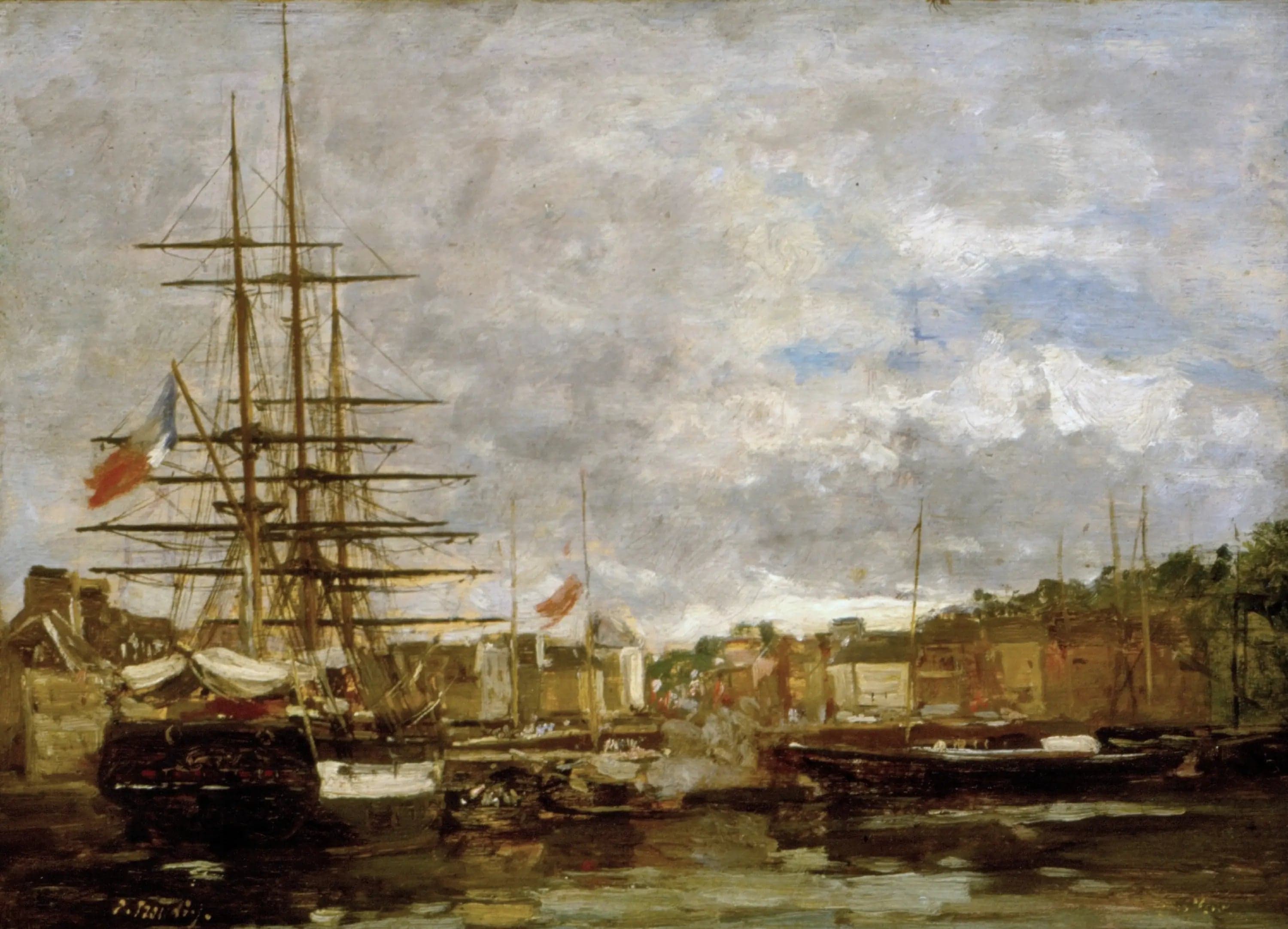 Honfleur - Ships Moored in the Port