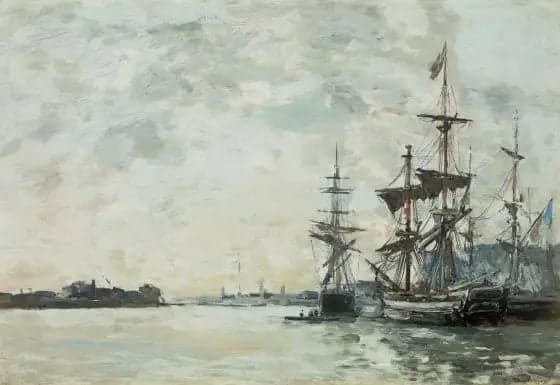 Le Havre, ships at anchor in the port
