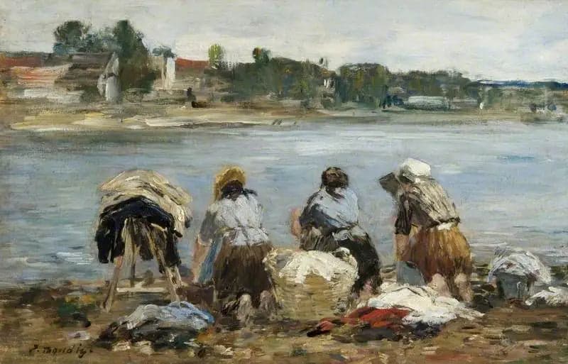 Washerwomen on the Banks of the Touques