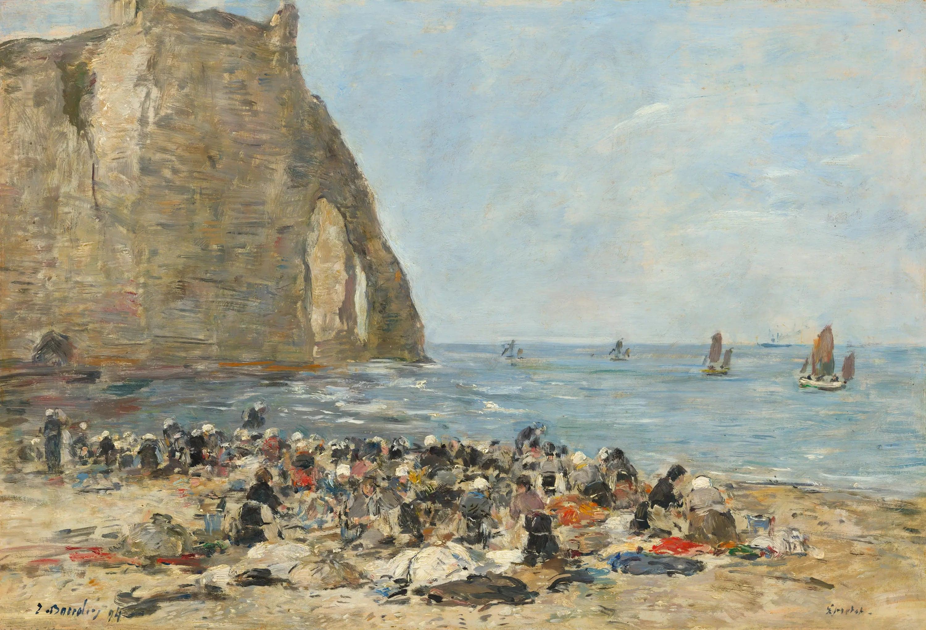Washerwomen on the Beach at Etretat