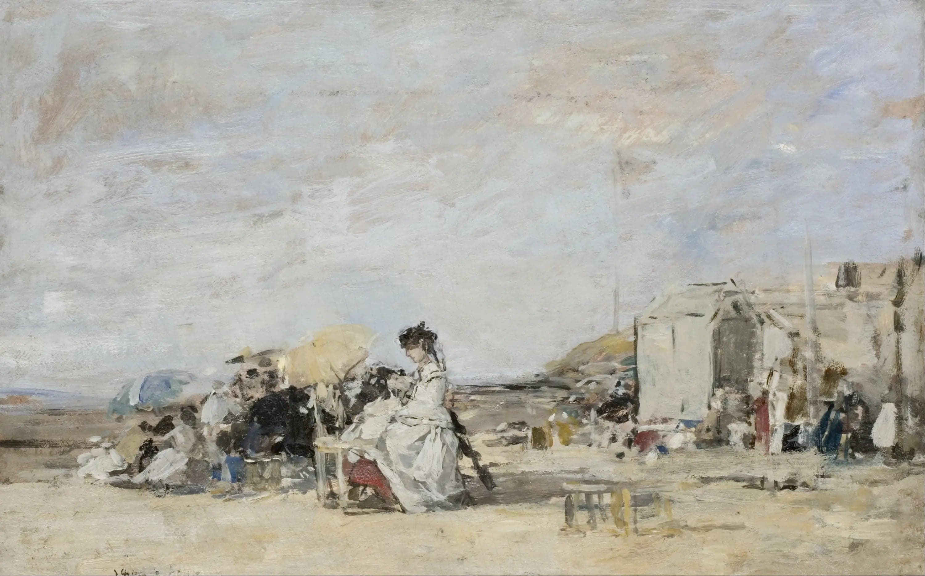 Woman in White on the Beach at Trouville