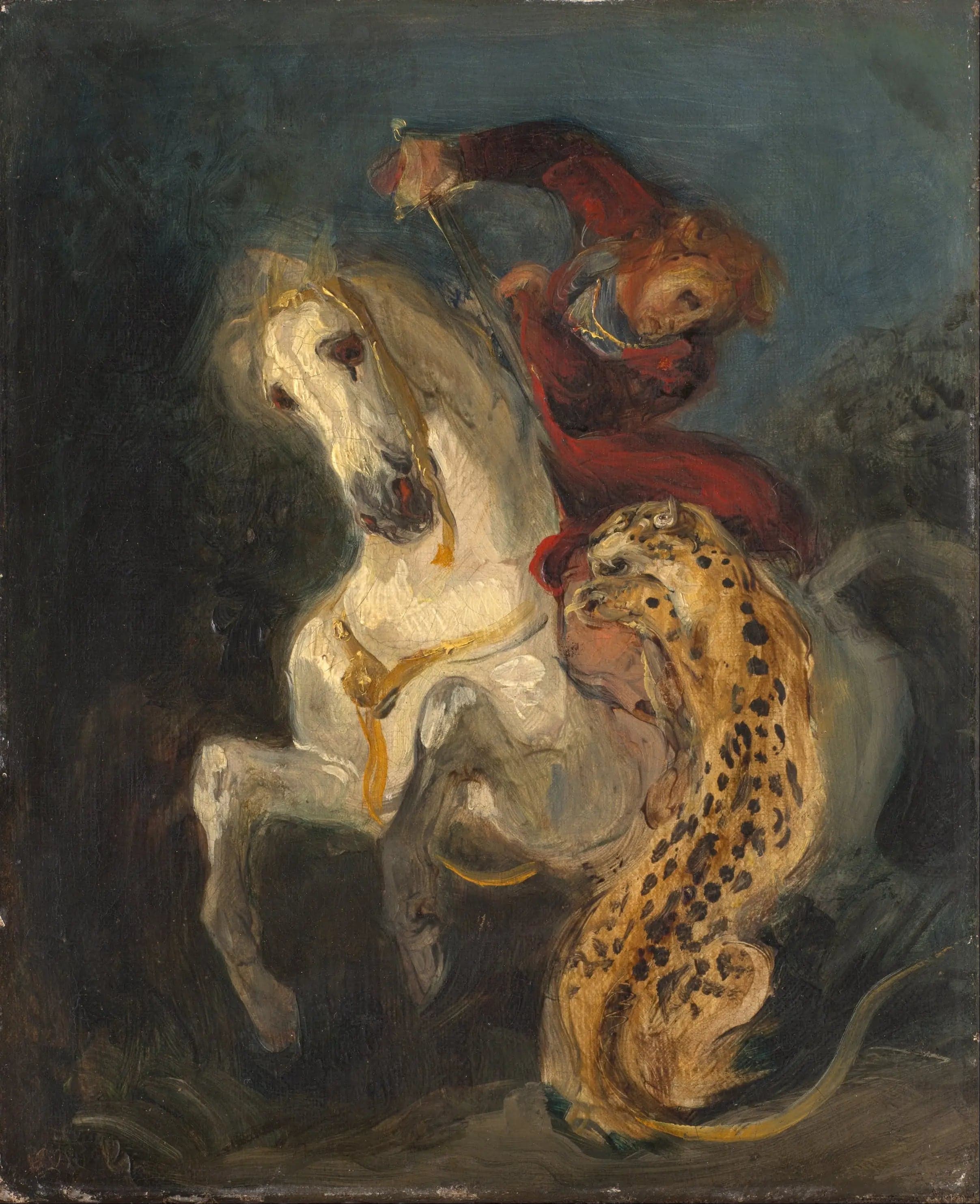 Horseman Attacked by a Jaguar